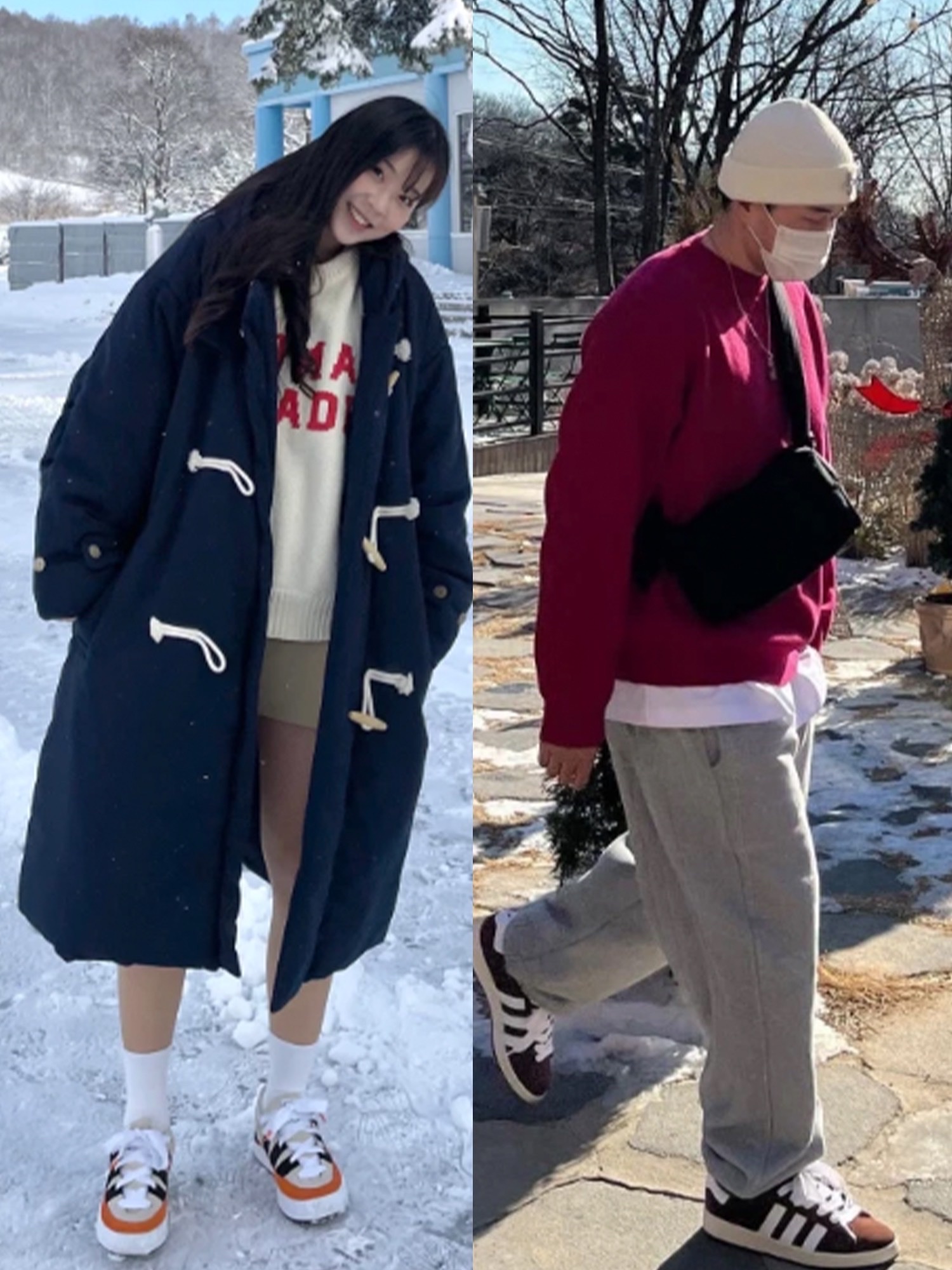 (W) Vivienne Westwood Line Orb Embroidery Basque Beret Black, (W) UGG Classic Ultra Mini Platform Boots Chestnut 착용 스타일 - 3