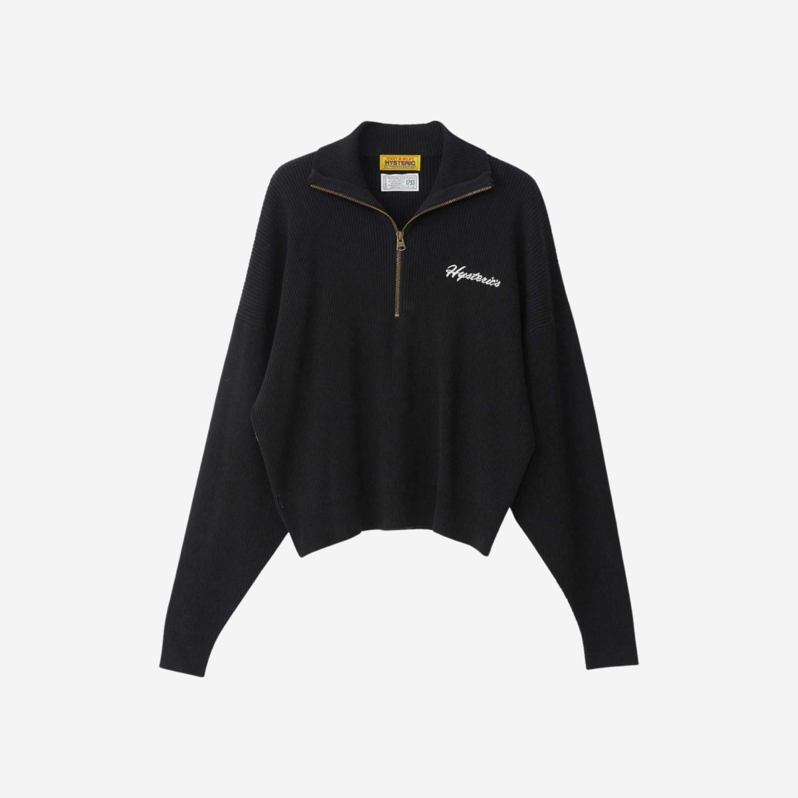 (W) Hysteric Glamour Hysteric Motel Half Zip Pullover Black 상세 이미지 1