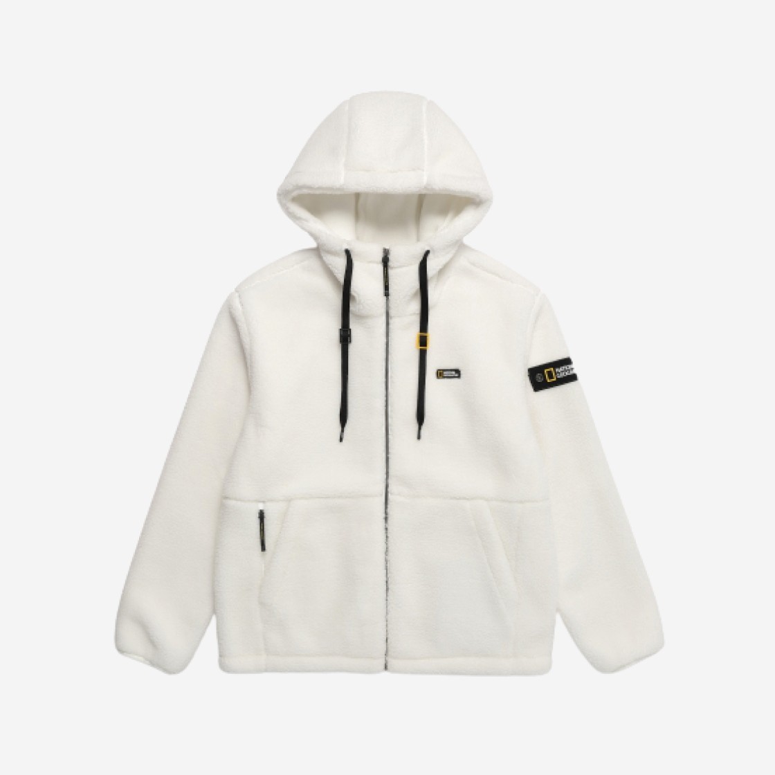 National Geographic Costoni Fleece Hooded Zip Up White 상세 이미지 1