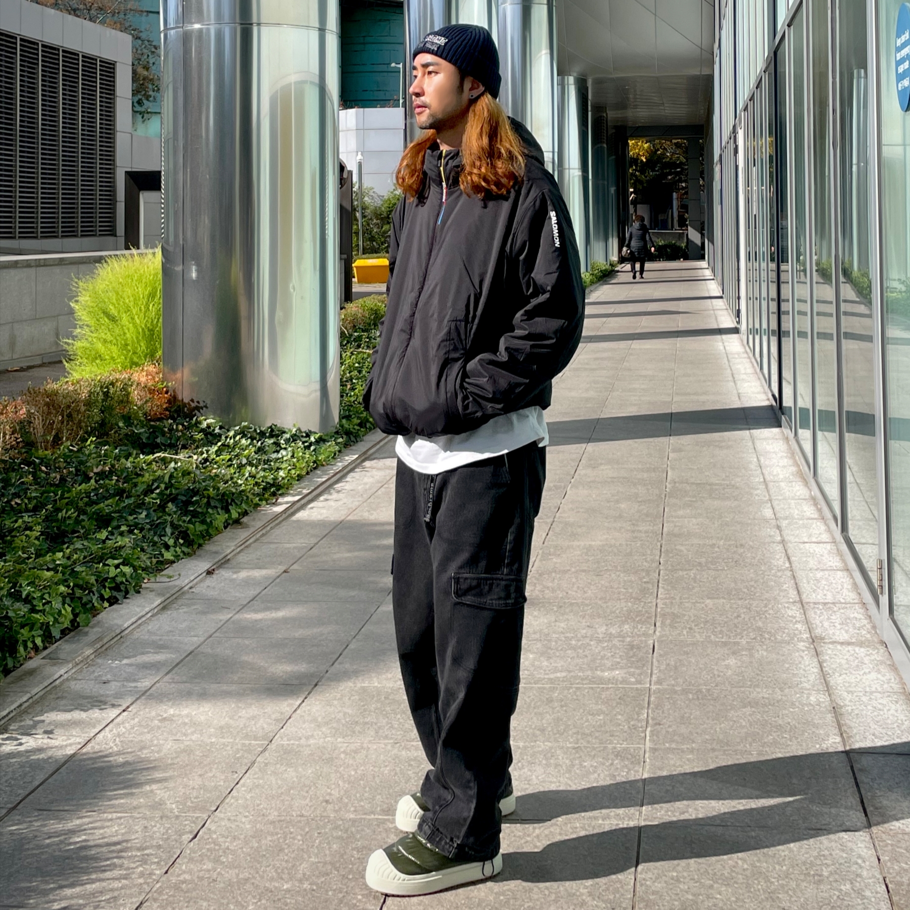 Salomon Modisay Jacket Black 착용 스타일 - 2
