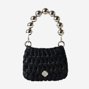 Heeari Women Lav Satin Knit Mini Bag Black