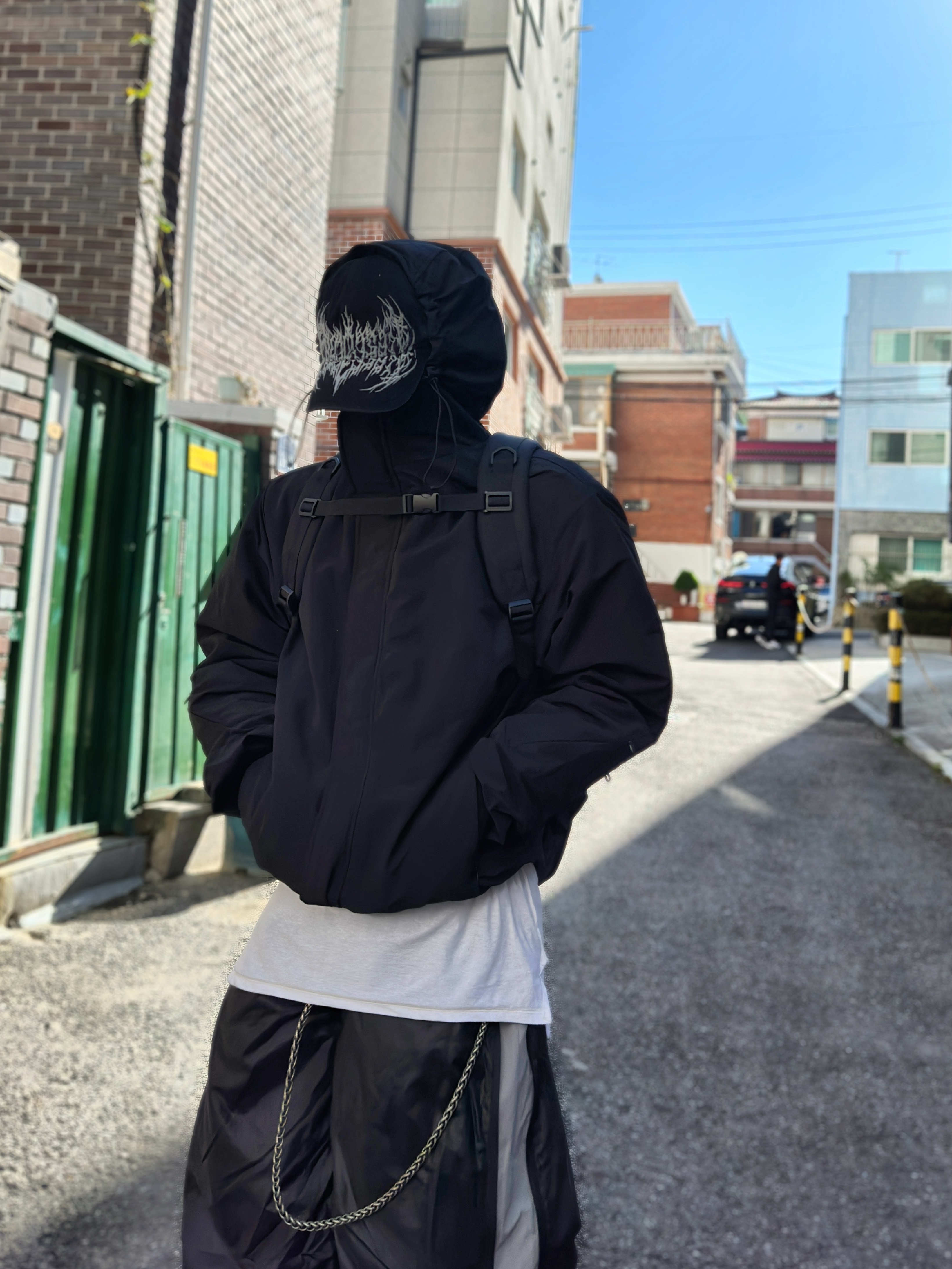 Project G/R Metalic Logo Cap Black 착용 스타일 - 5