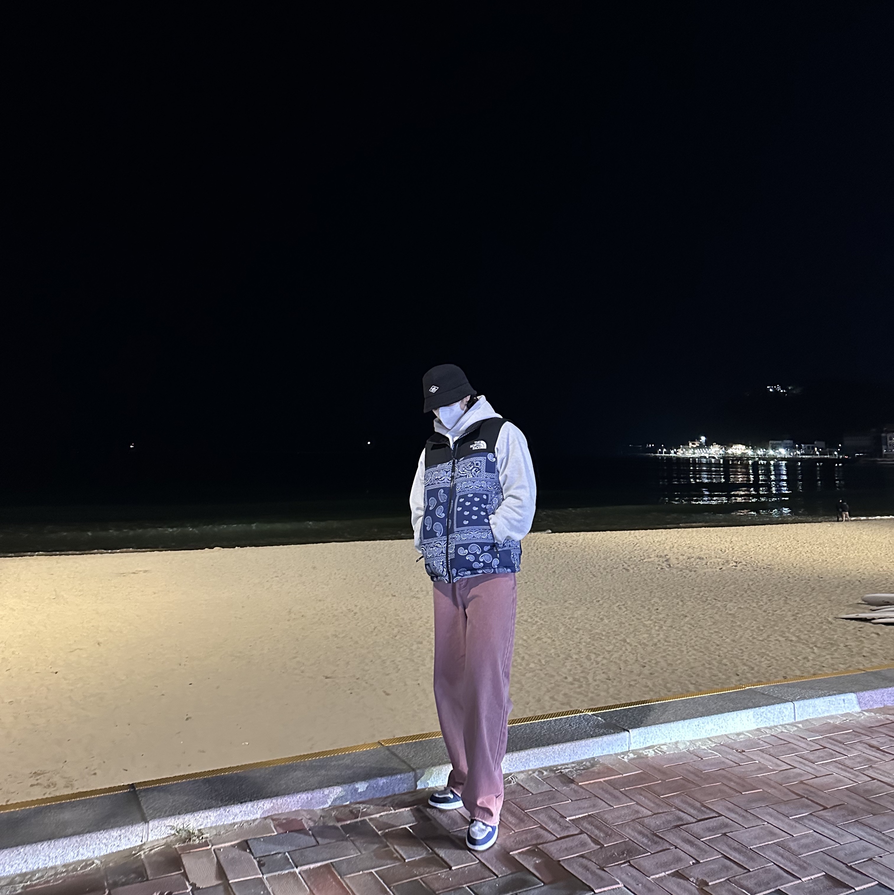 IAB Studio Hoodie Oatmeal Gray - 21SS, The North Face Nuptse Down Vest Navy 착용 스타일