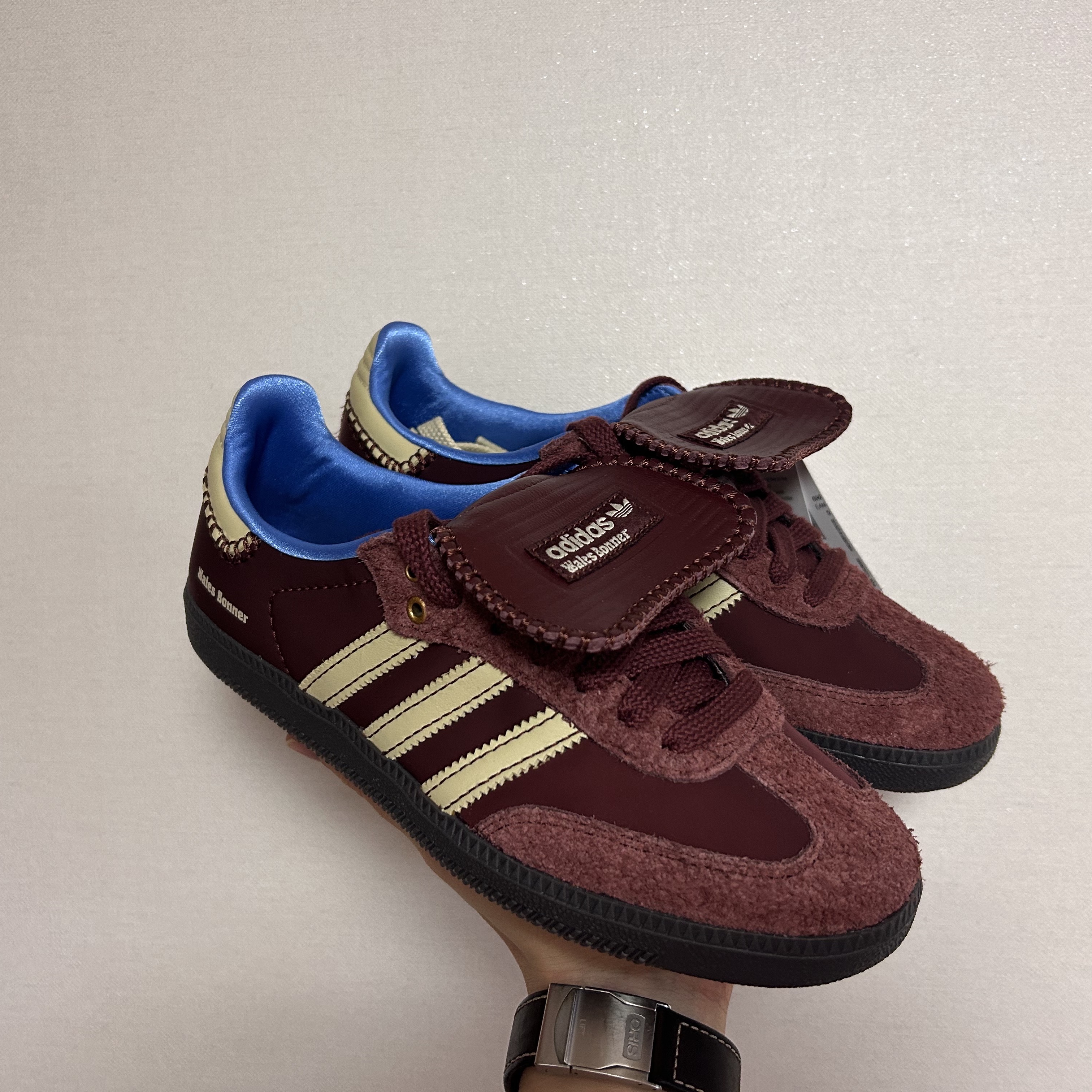 Adidas x Wales Bonner Nylon Samba Fox Brown Sandy Beige 착용 스타일 - 2