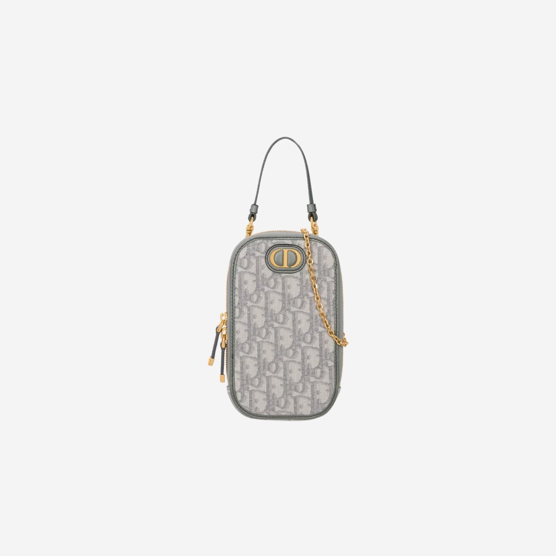 Dior 30 Montaigne Phone Holder Grey Dior Oblique Jacquard 상세 이미지 1