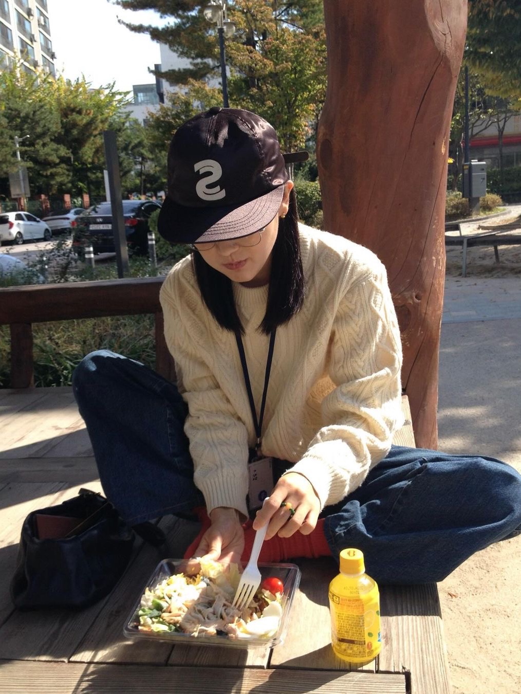 [KREAM 단독] Safarispot Emblem Patch Cap Black 착용 스타일
