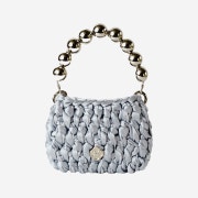 Heeari Women Lav Satin Knit Mini Bag Silver