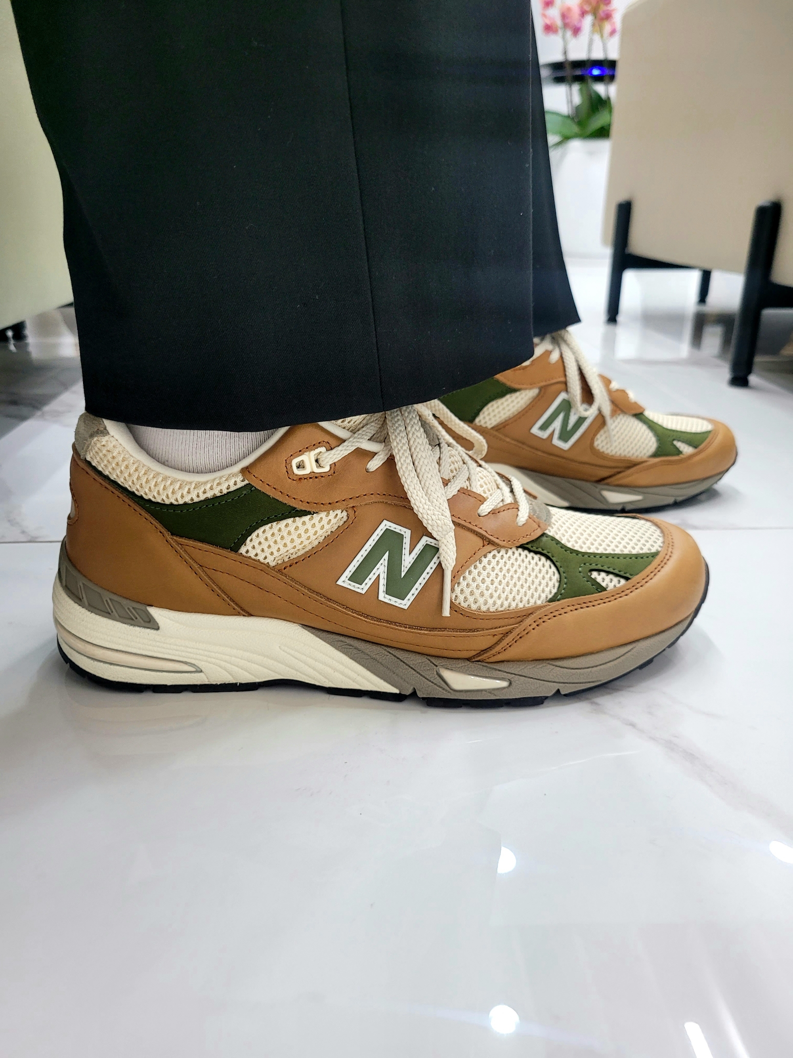 New Balance x Aime Leon Dore 991 Made in UK Tan 착용 스타일