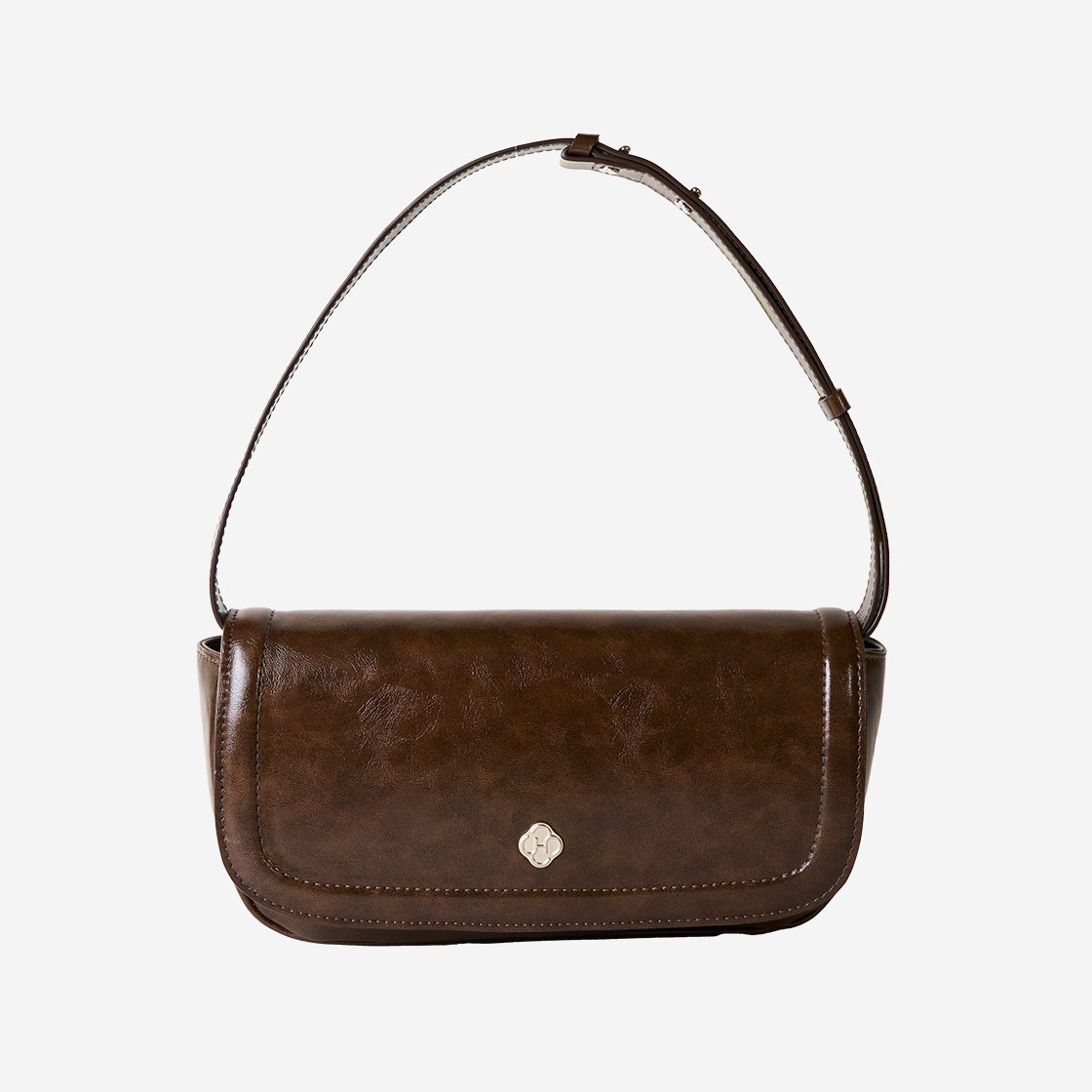 히어리 우먼 피오니 바게트 백 브라운(Heeari Women Peony Baguette Bag Brown)