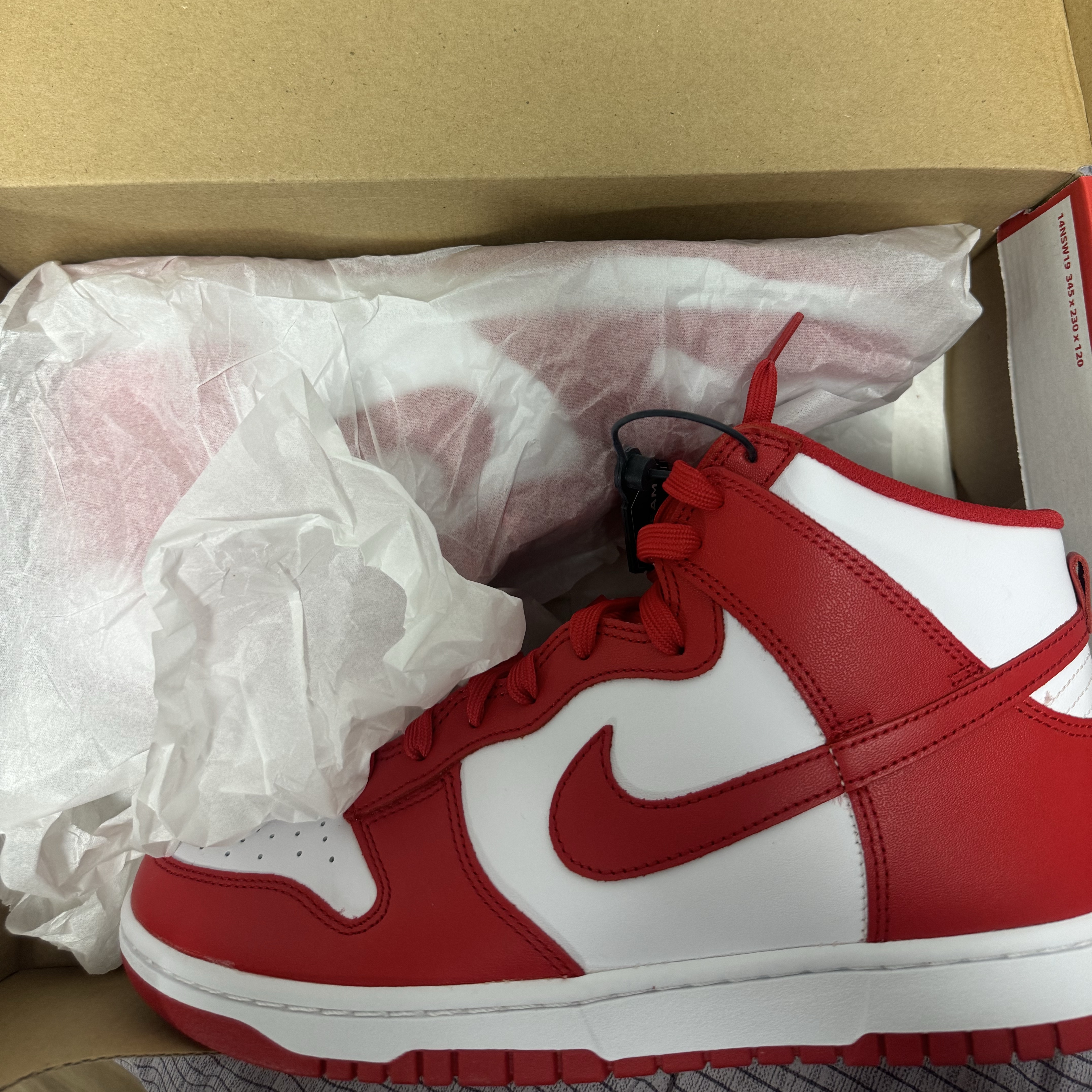 Nike Dunk High Retro Championship White and Red 착용 스타일