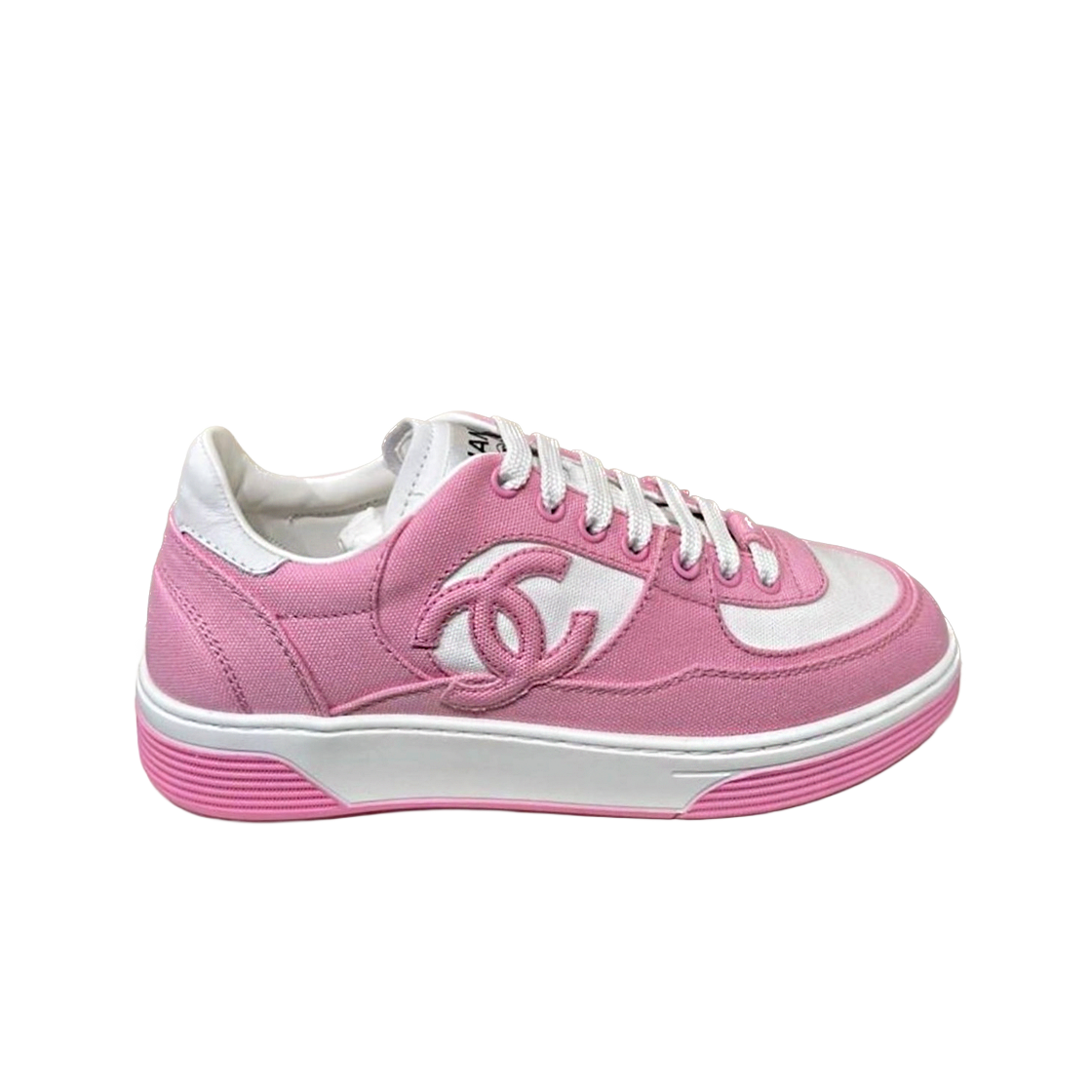 (W) 샤넬 스니커즈 코튼 & 핑크 화이트((W) Chanel Sneakers Cotton & Pink White)