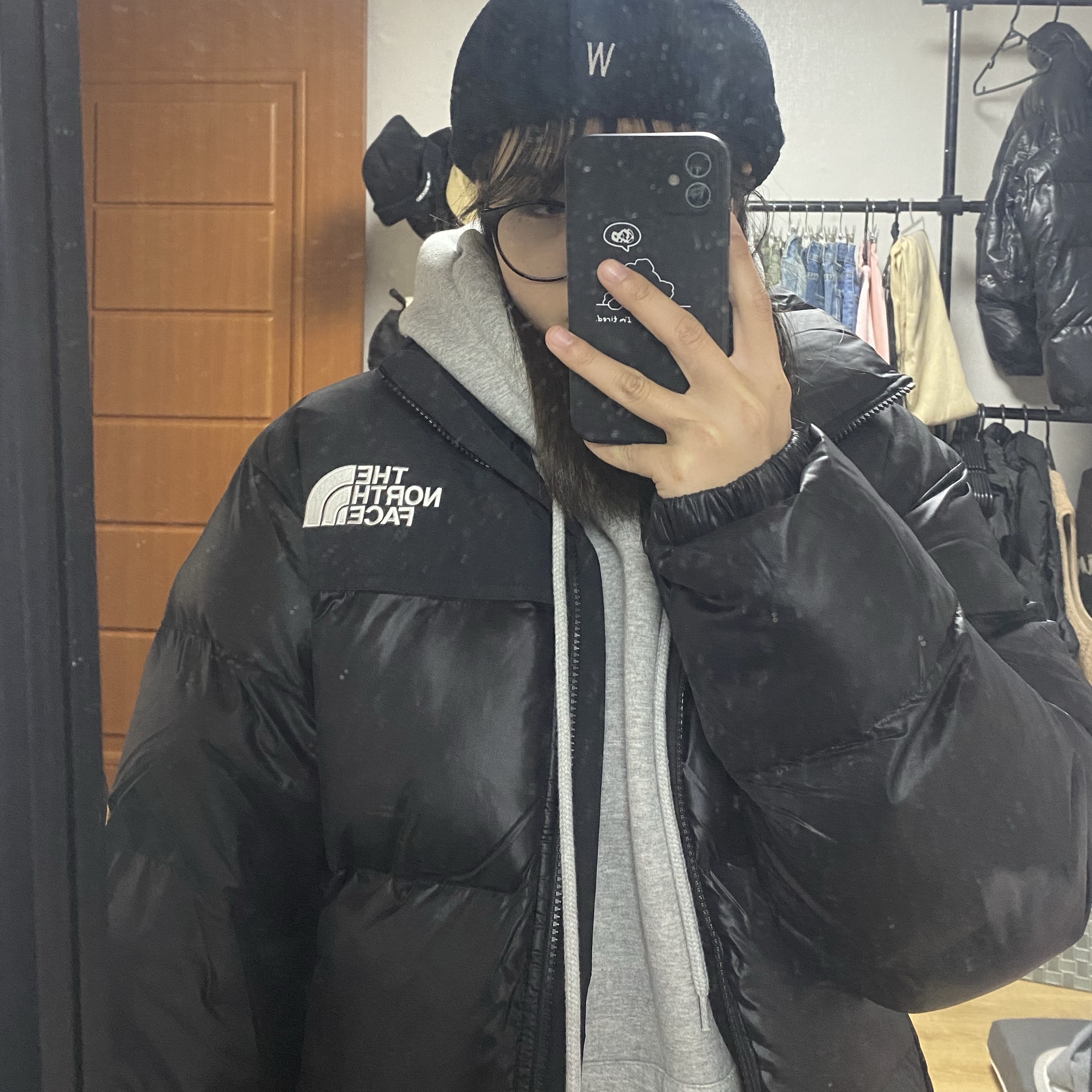 The North Face On Ball Jacket Black 착용 스타일 - 2