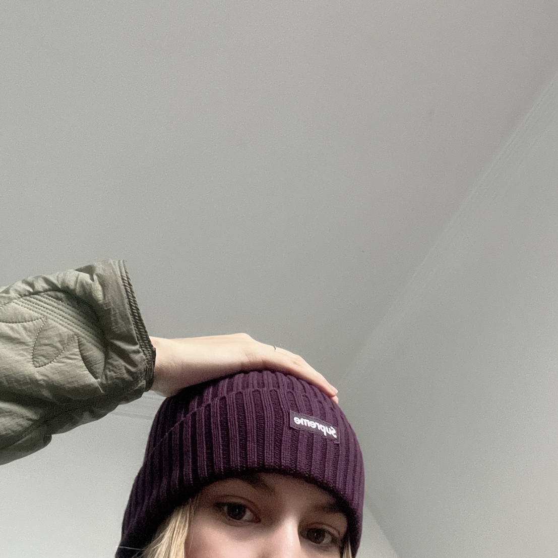 Supreme Overdyed Beanie Eggplant - 23SS 착용 스타일