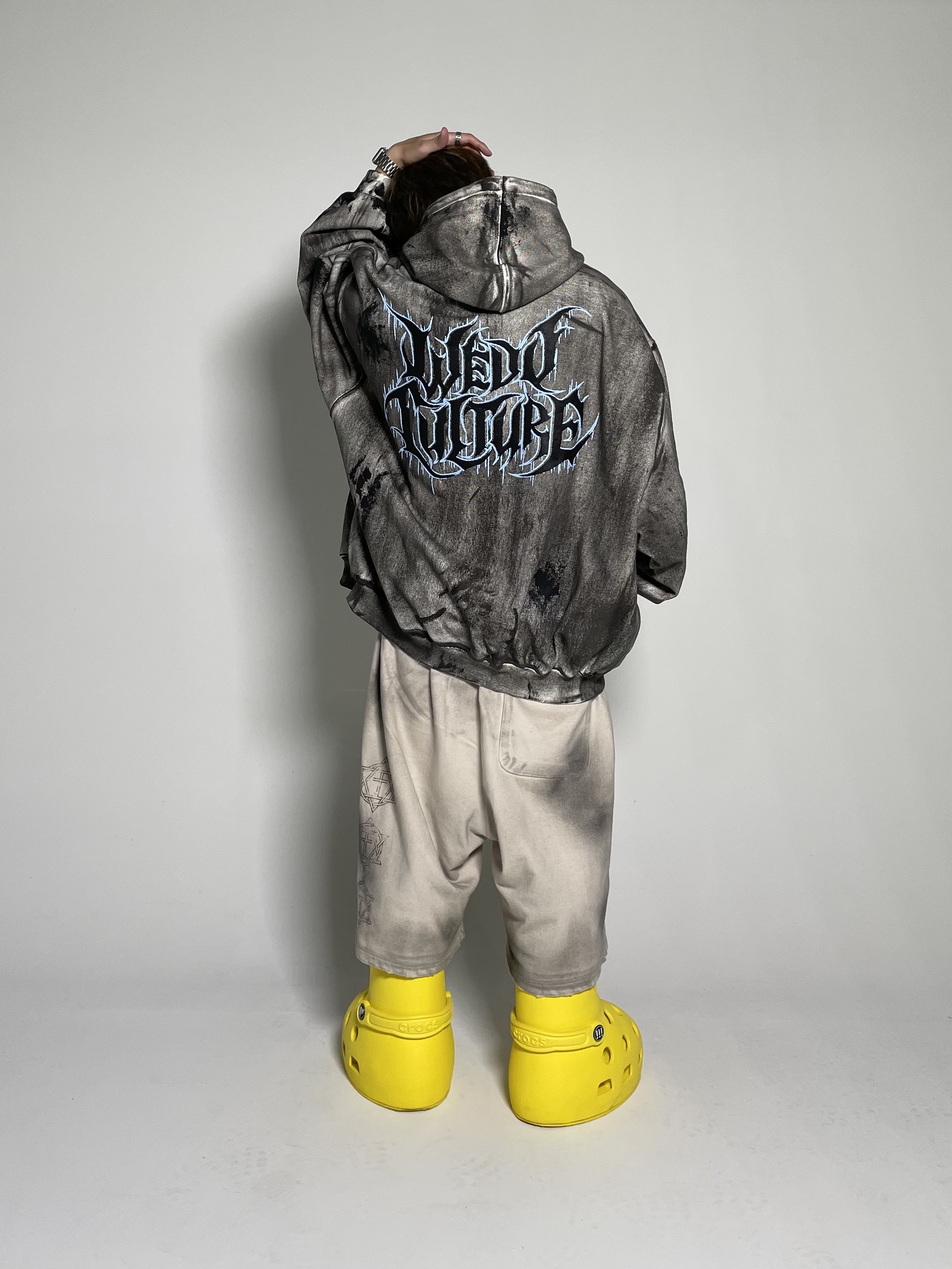 Project G/R Furious Logo Applique Shorts Grey - 10 Corso Como Exclusive, Ourpas 074 Dirty Zip Hoodie 착용 스타일 - 5