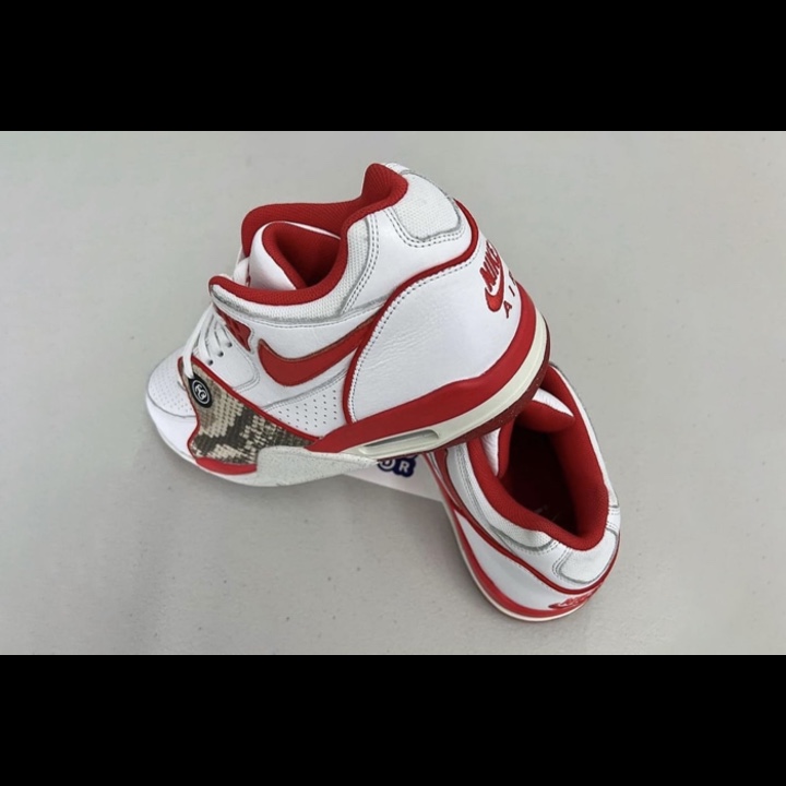 Nike x Stussy Air Flight 89 Low White and Pecan, Nike x Stussy Air Flight 89 Low White Habanero Red Sail 착용 스타일 - 4