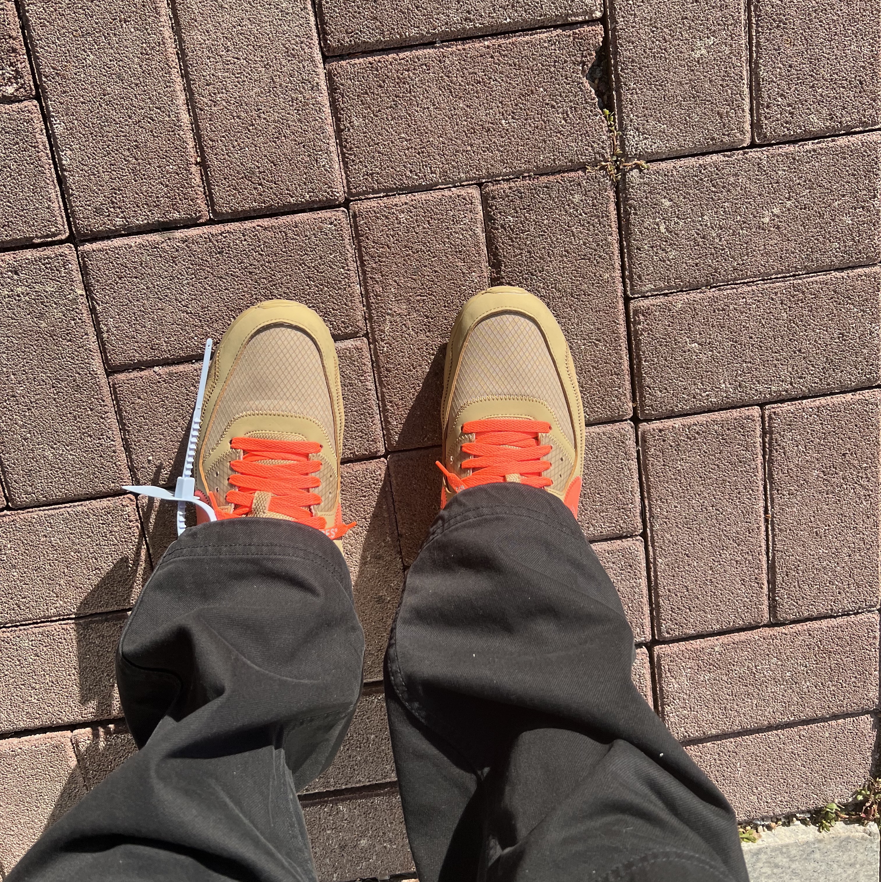 Nike x Off-White Air Max 90 V2 Desert Ore 착용 스타일