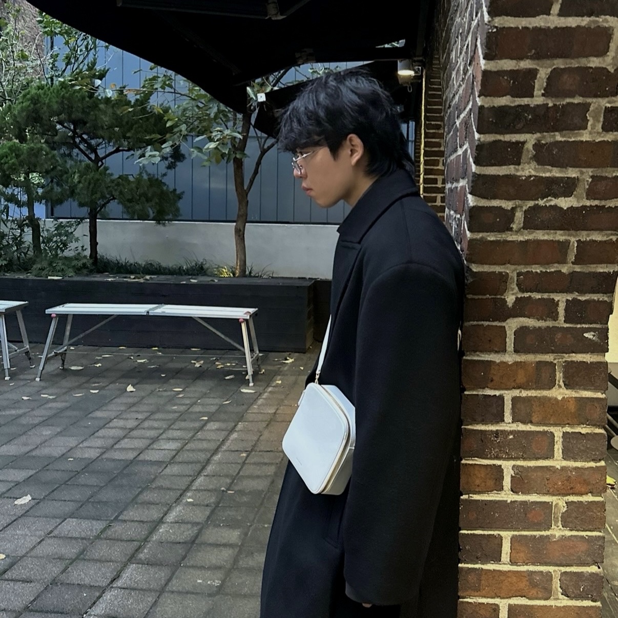 Millo Archive Double Coat Black 착용 스타일 - 3