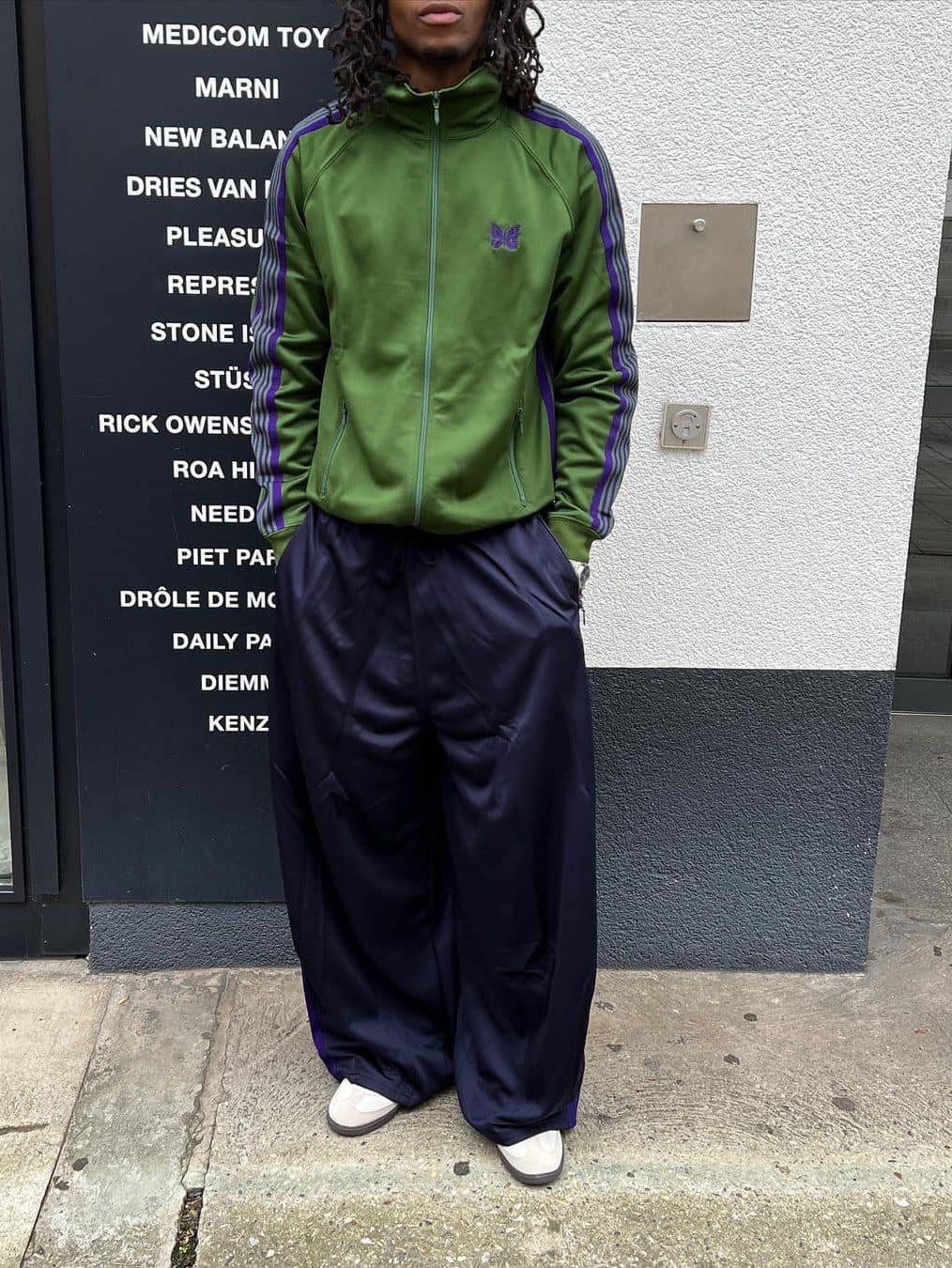 Needles Track Jacket Poly Smooth Black, Needles Track Jacket Poly Smooth Emerald 착용 스타일 - 5