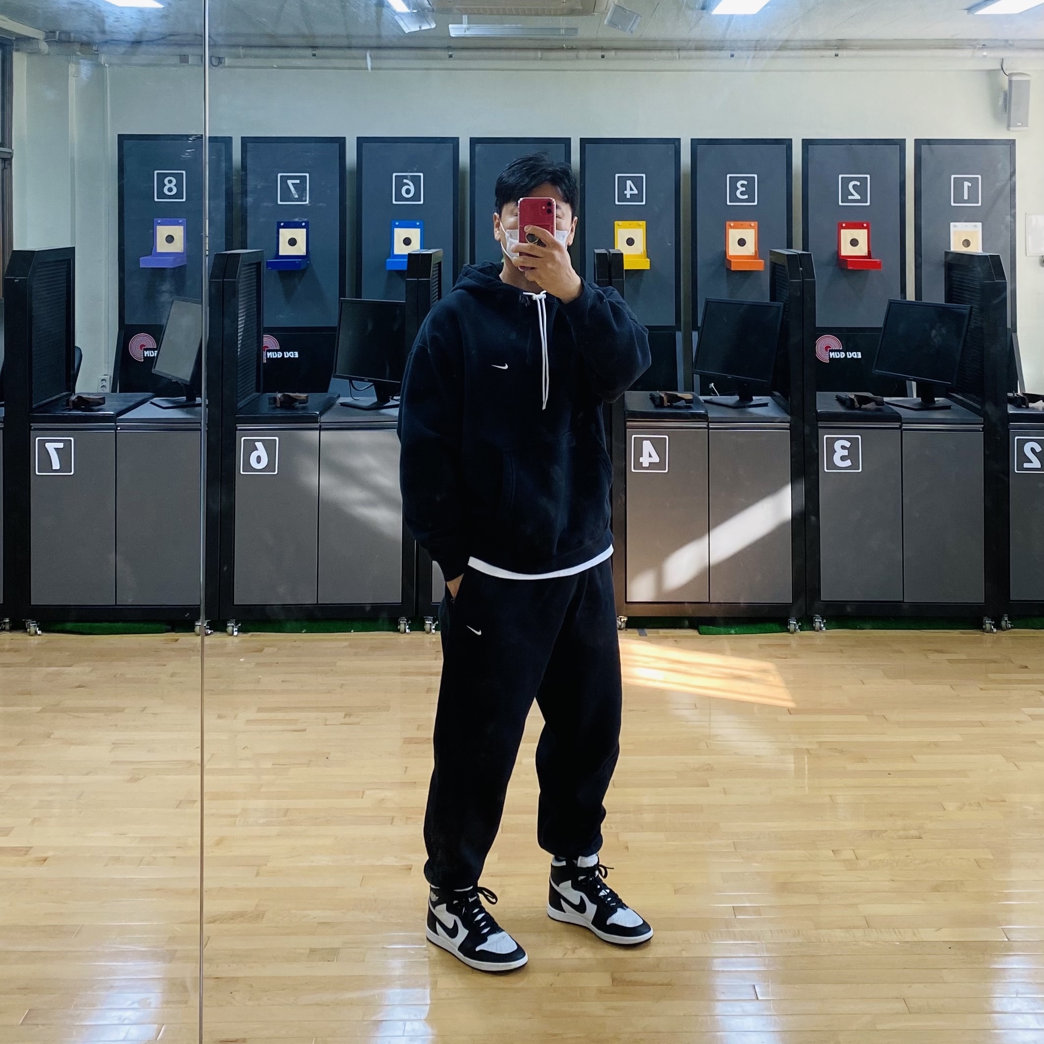 Nike NRG Solo Swoosh Fleece Hoodie Black White - Asia, Nike NRG Solo Swoosh Fleece Pants Black White - Asia 착용 스타일