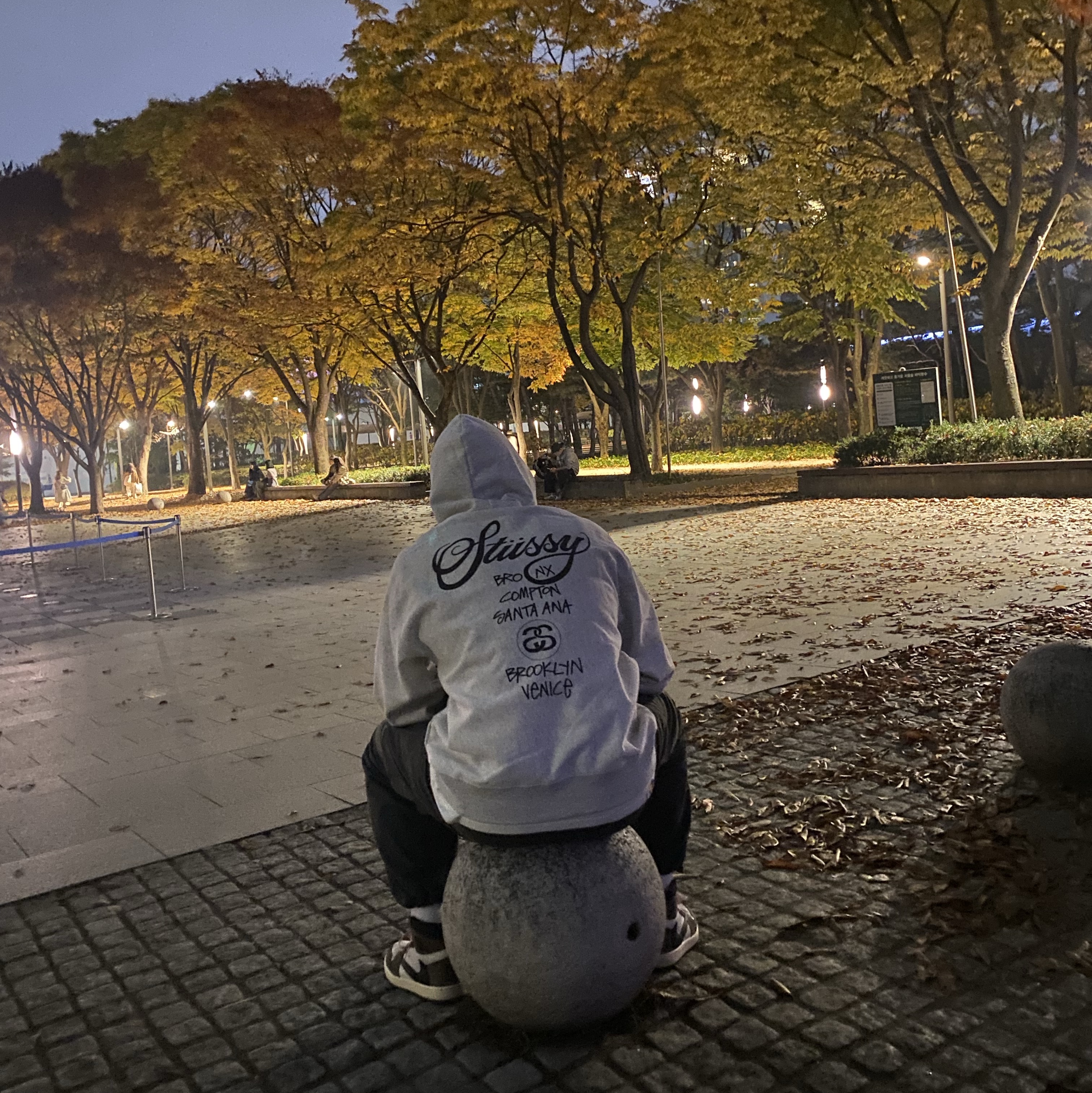 Stussy World Tour Zip Hoodie Ash Heather 2023, Jordan 1 x Travis Scott Retro High OG SP Mocha 착용 스타일 - 2