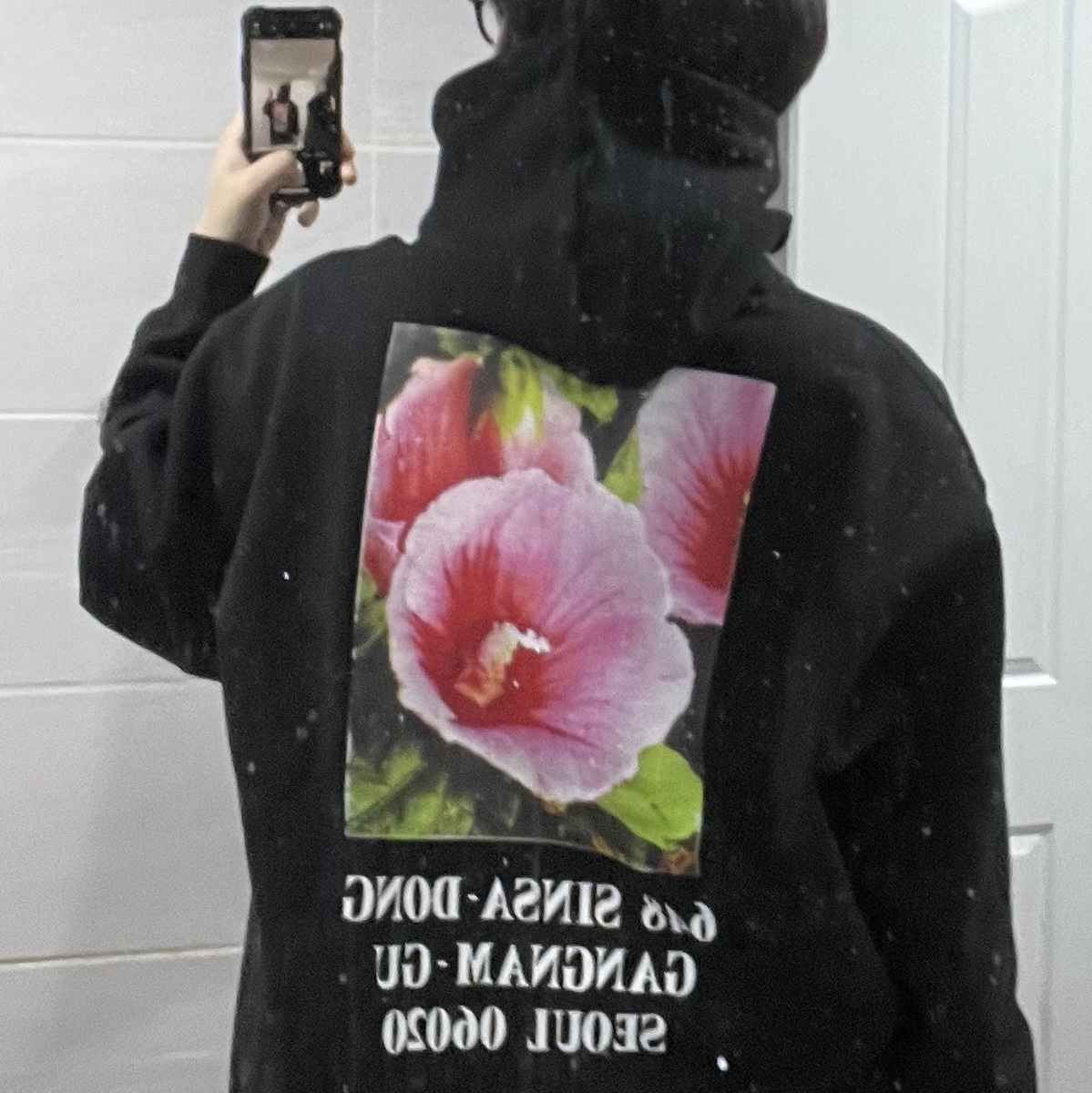 Supreme Seoul Box Logo Hooded Sweatshirt Black - 23FW 착용 스타일