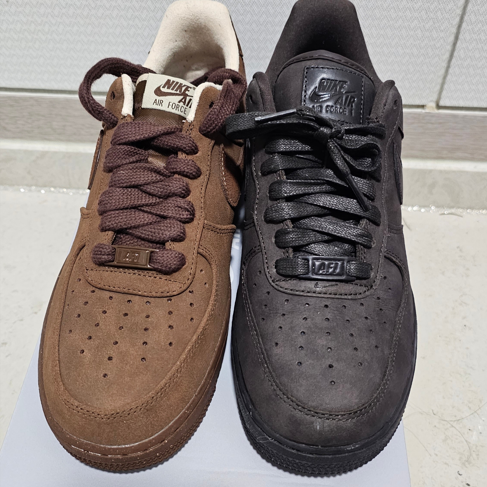 (W) Nike Air Force 1 '07 Cacao Wow, (W) Nike Air Force 1 PRM MF Velvet Brown 착용 스타일