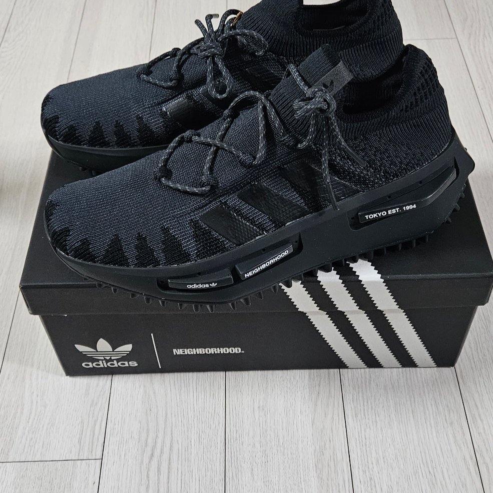 Adidas x Neighborhood NMD S1 Knit Core Black 착용 스타일