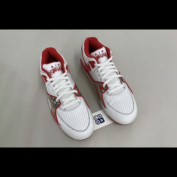 Nike x Stussy Air Flight 89 Low White and Pecan, Nike x Stussy Air Flight 89 Low White Habanero Red Sail 착용 스타일 - 5