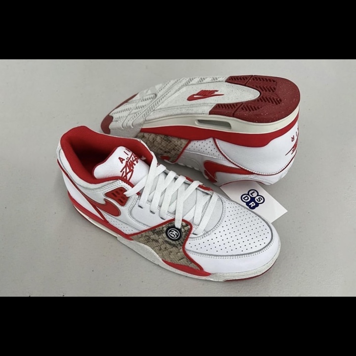 Nike x Stussy Air Flight 89 Low White and Pecan, Nike x Stussy Air Flight 89 Low White Habanero Red Sail 착용 스타일 - 2