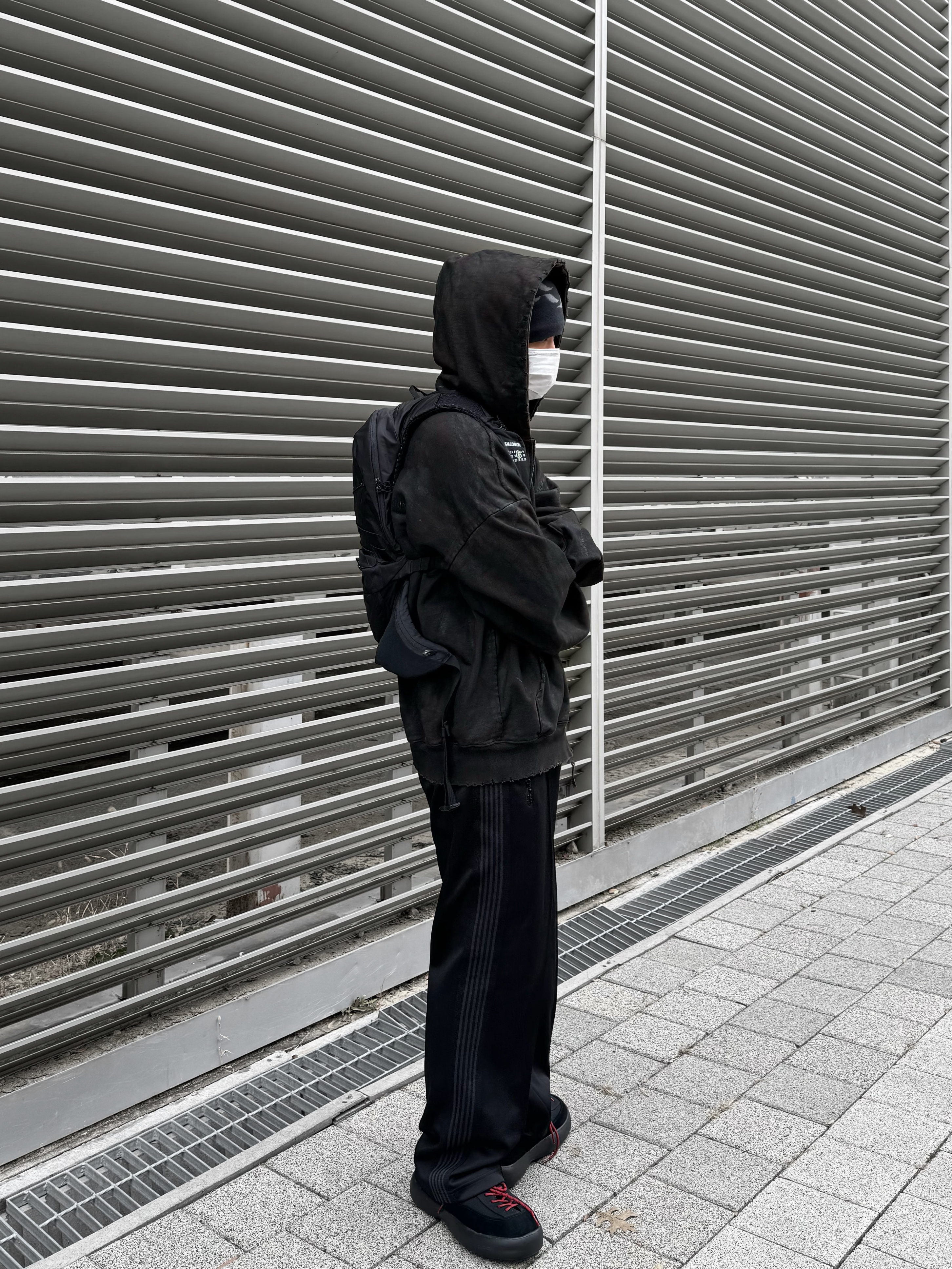 Undermycar Soundwave Dirty Coated Hood Zip-Up Black Oil - 23SS, Salomon x MM6 Maison Margiela XT-15 Black 착용 스타일 - 2