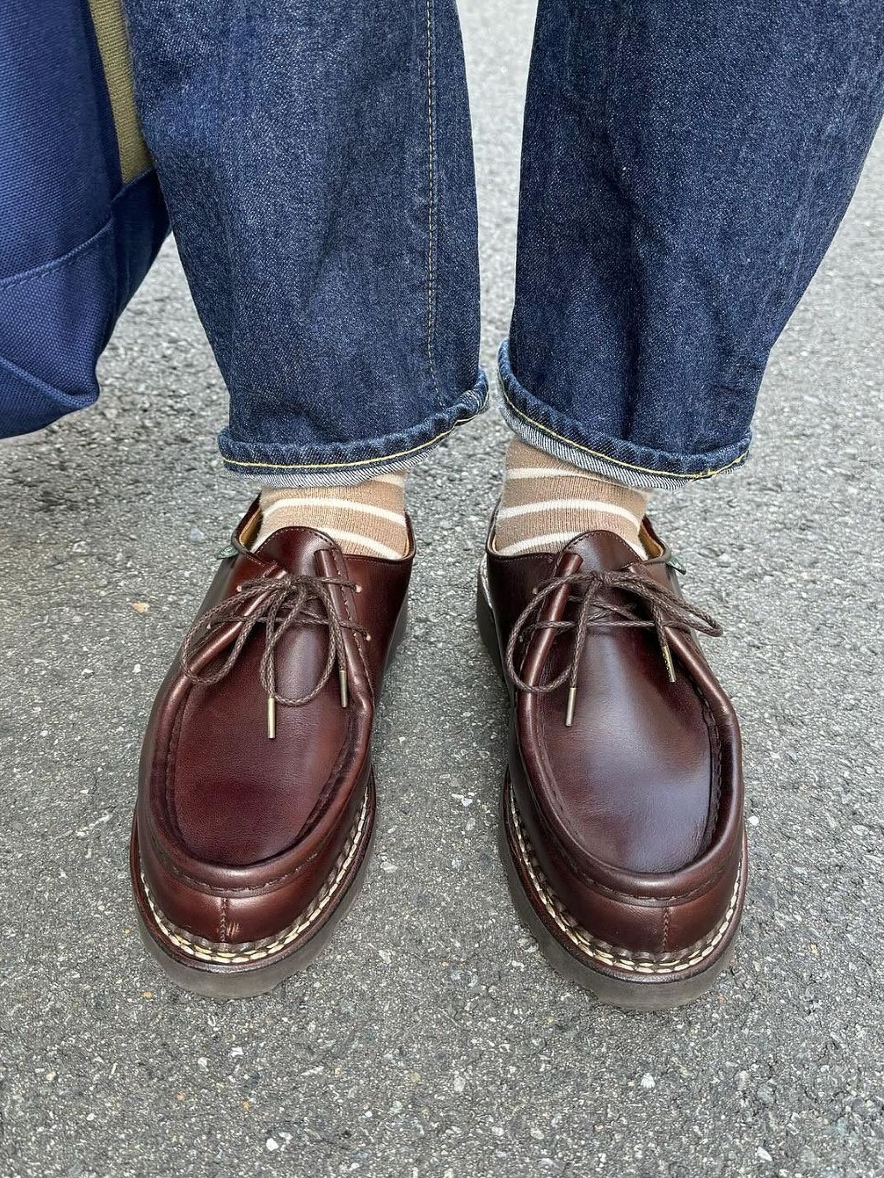 Paraboot Michael Lisse Marron, Paraboot Michael Lisse Cafe 착용 스타일 - 3