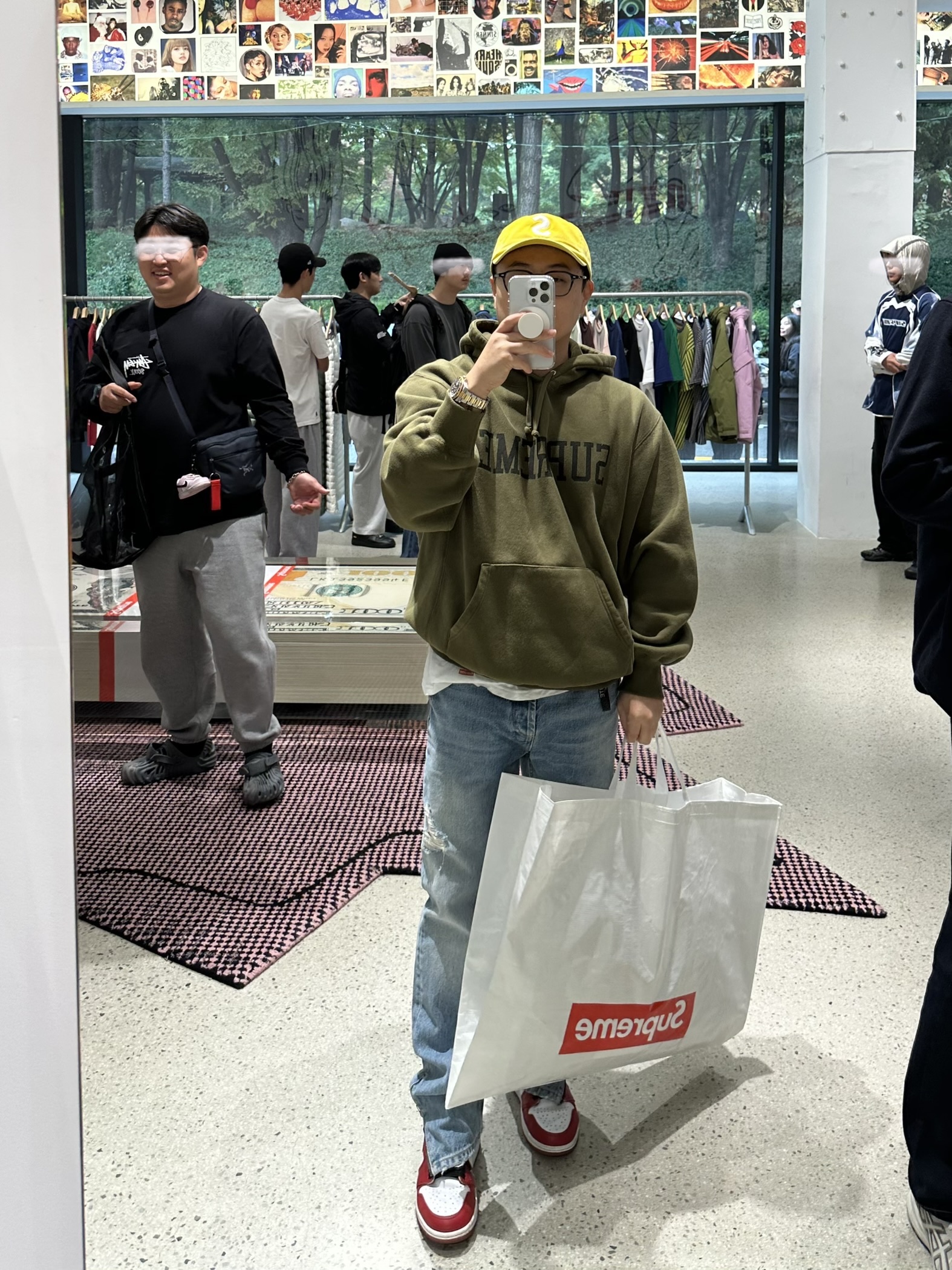 Supreme Varsity Hooded Sweatshirt Dark Olive - 23FW 착용 스타일