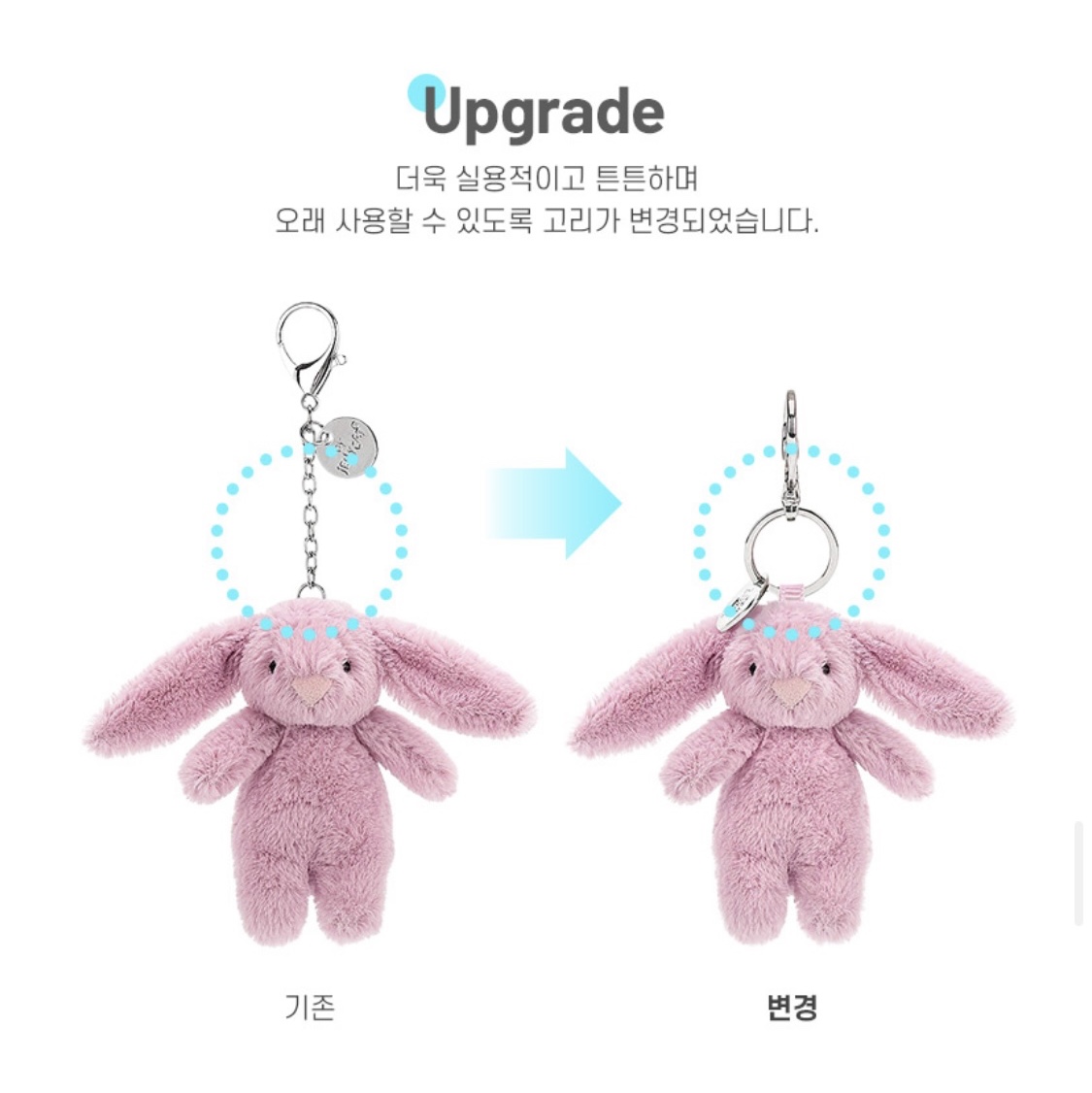 Jellycat Bashful Bunny Bag Charm Beige 착용 스타일 - 1