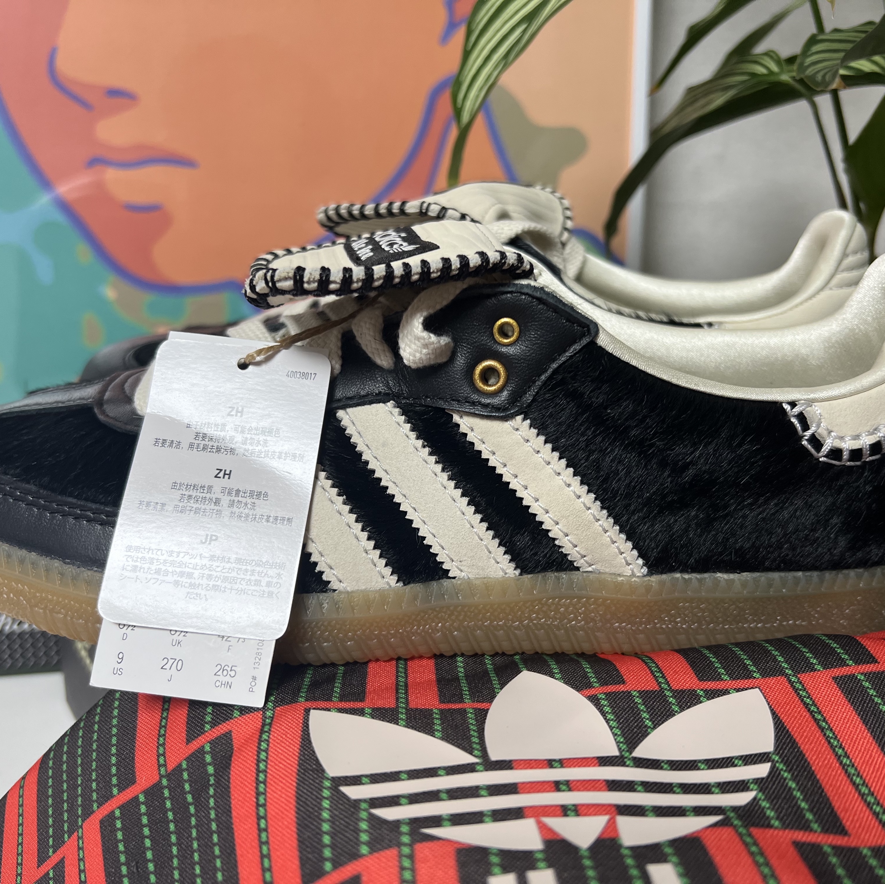 Adidas x Wales Bonner Pony Tonal Samba Core Black Cream White 착용 스타일 - 2