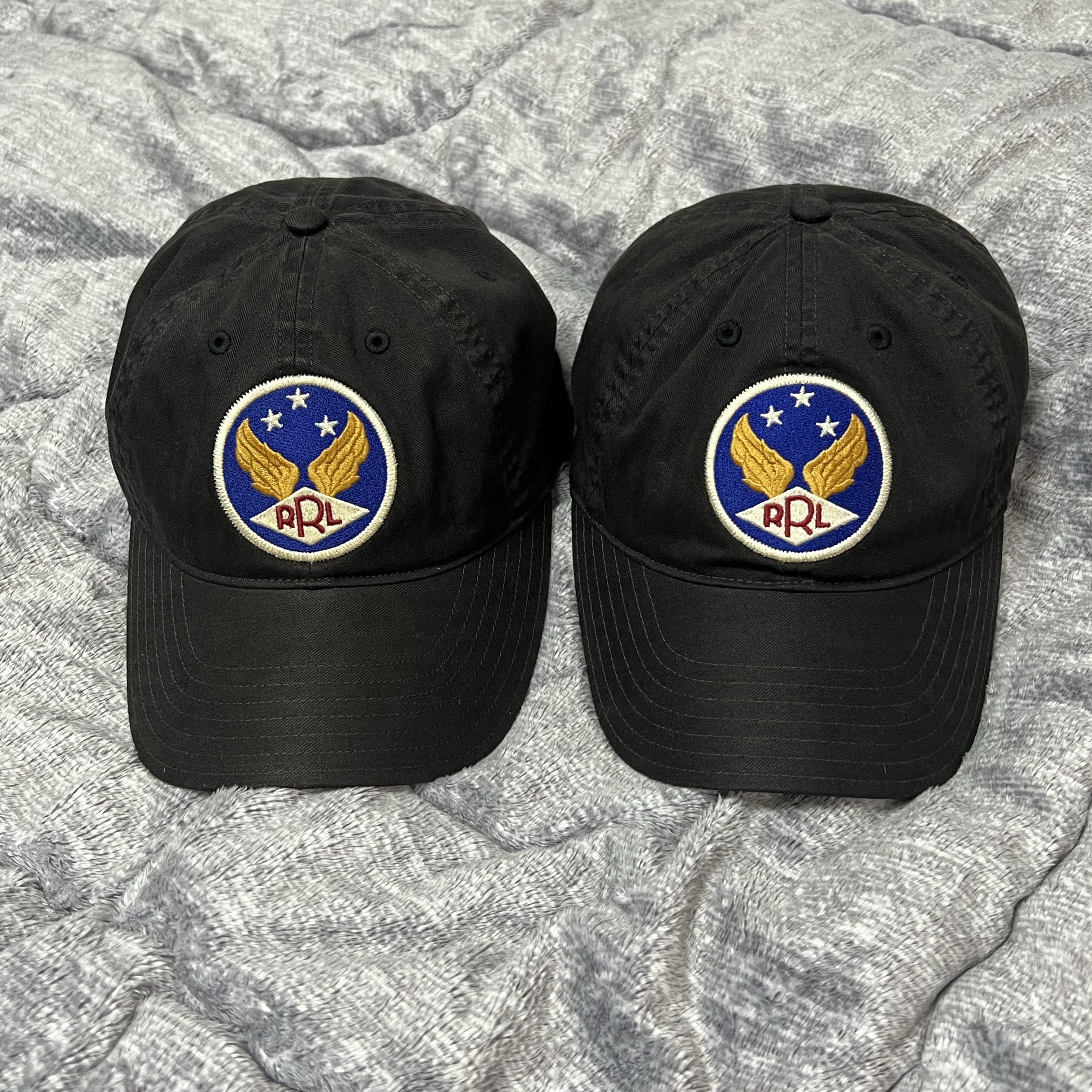 Double RL Garment Dyeing Twill Ball Cap Black 착용 스타일