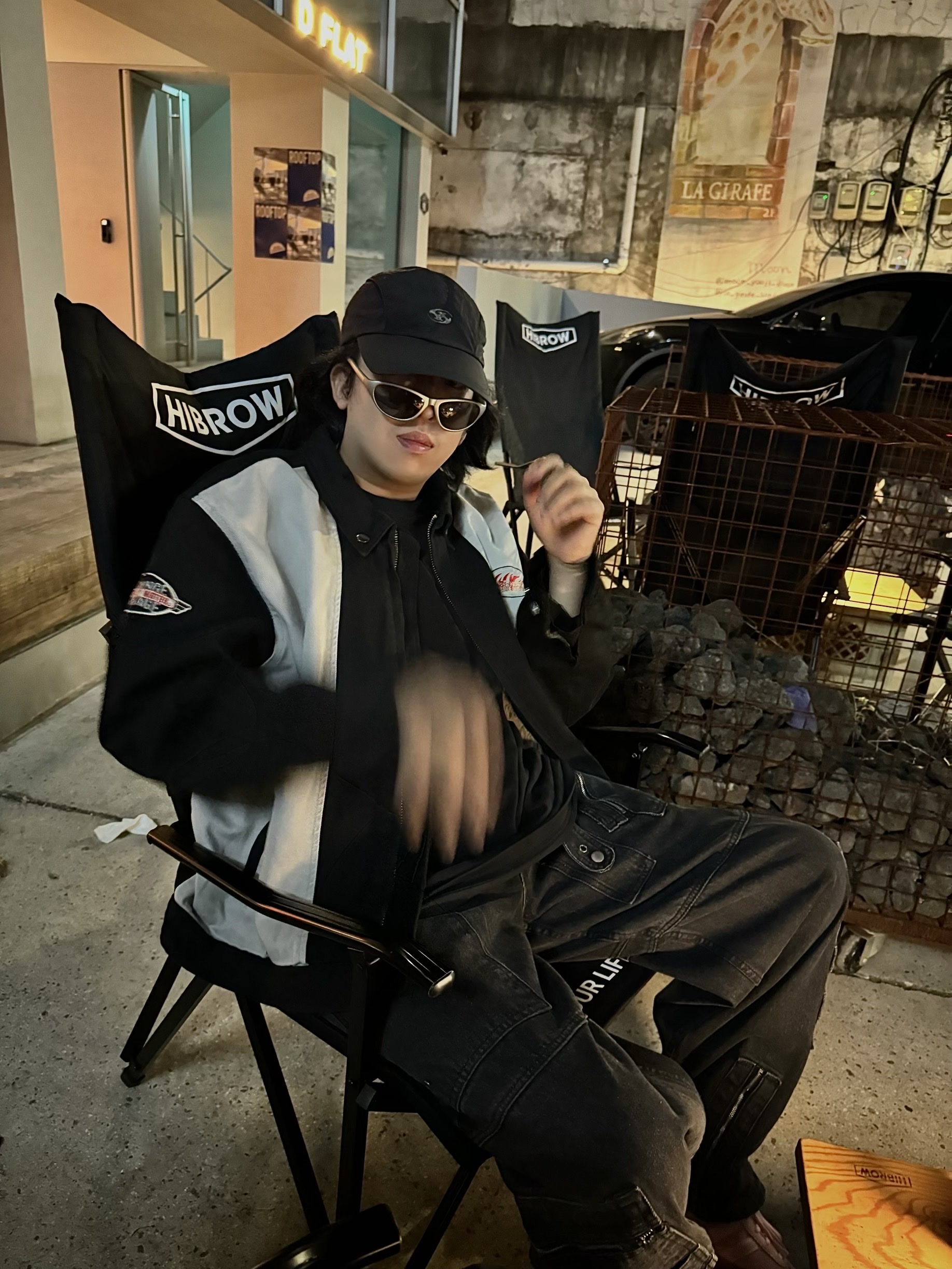 Project G/R Flight Denim Pants Black, Adidas Bermuda Glow Pink 착용 스타일 - 4