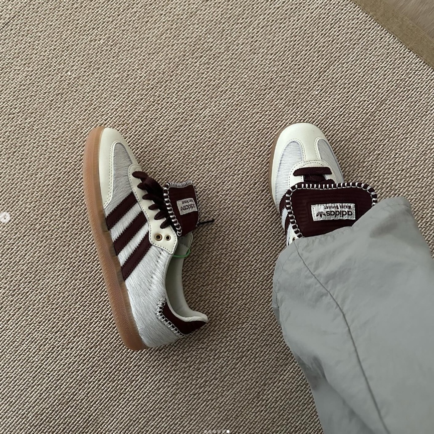 Adidas x Wales Bonner Pony Tonal Samba Cream White Mystery Brown 착용 스타일 - 2