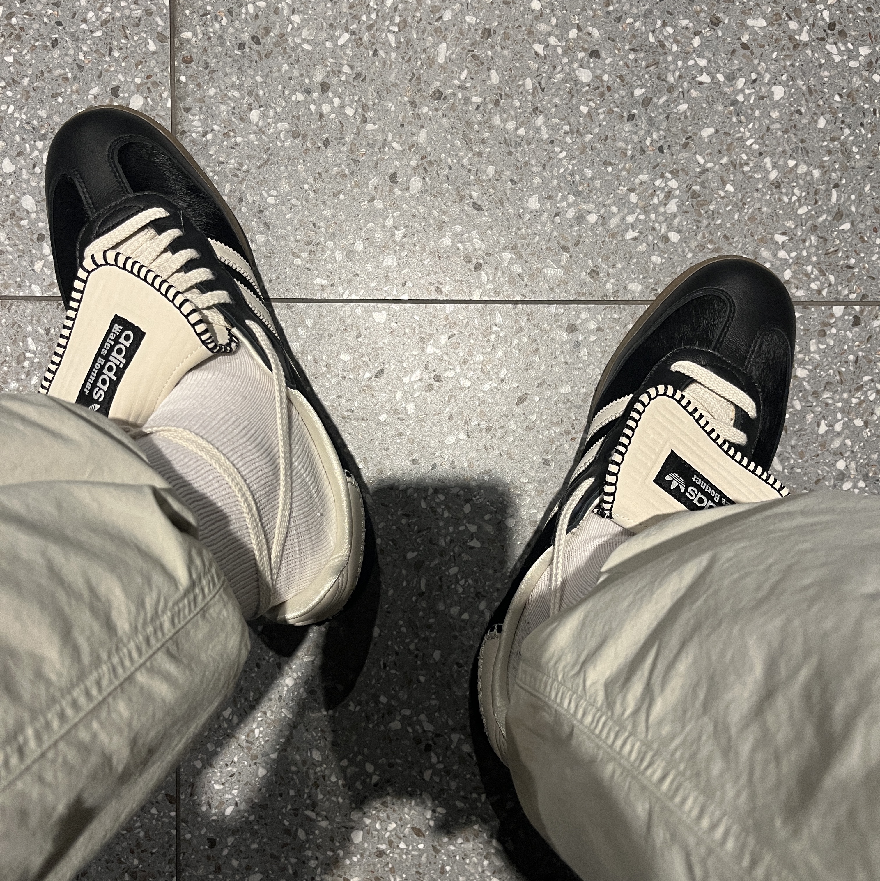 Adidas x Wales Bonner Pony Tonal Samba Core Black Cream White 착용 스타일