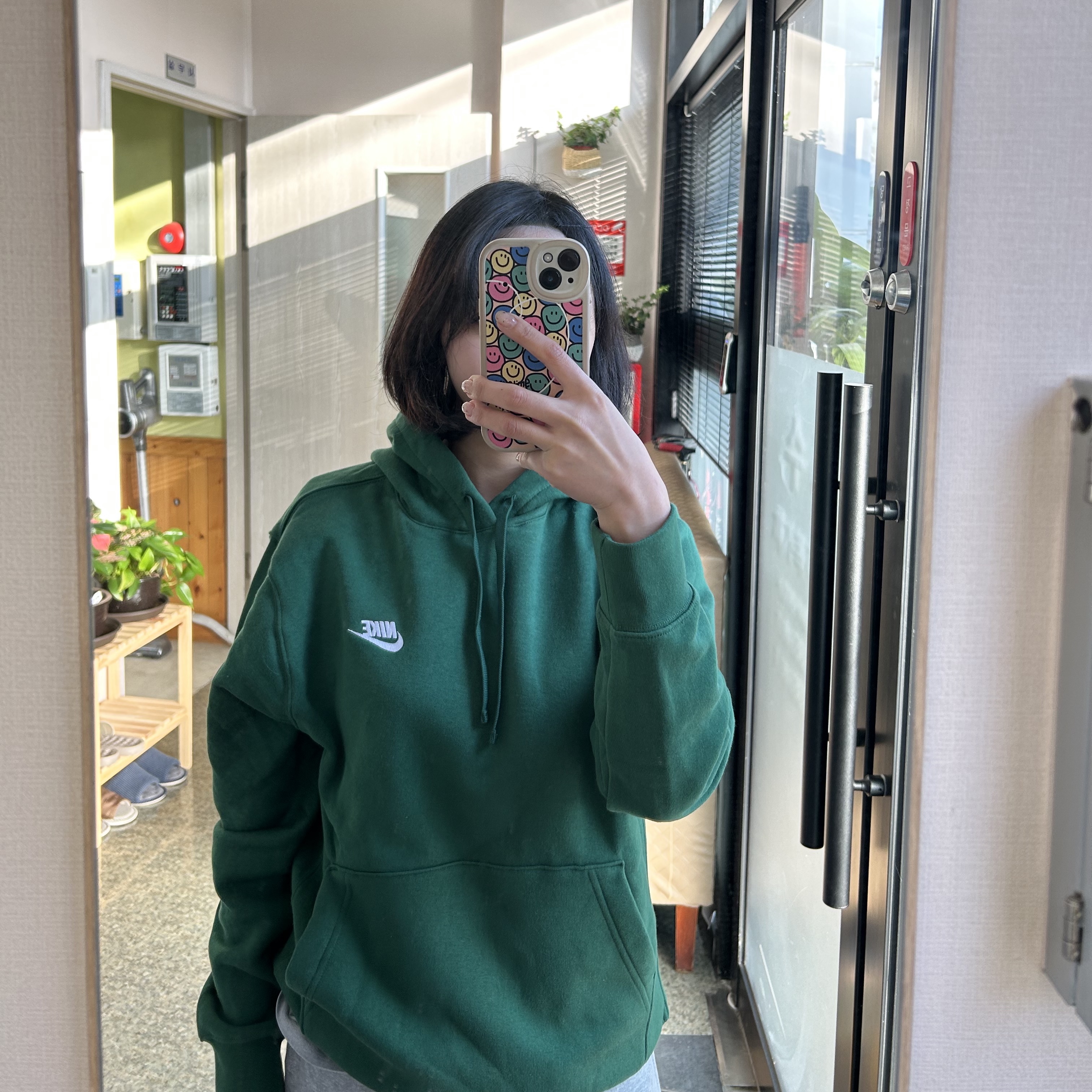 Nike NSW Club Fleece Pullover Hoodie Gorge Green - Asia 착용 스타일