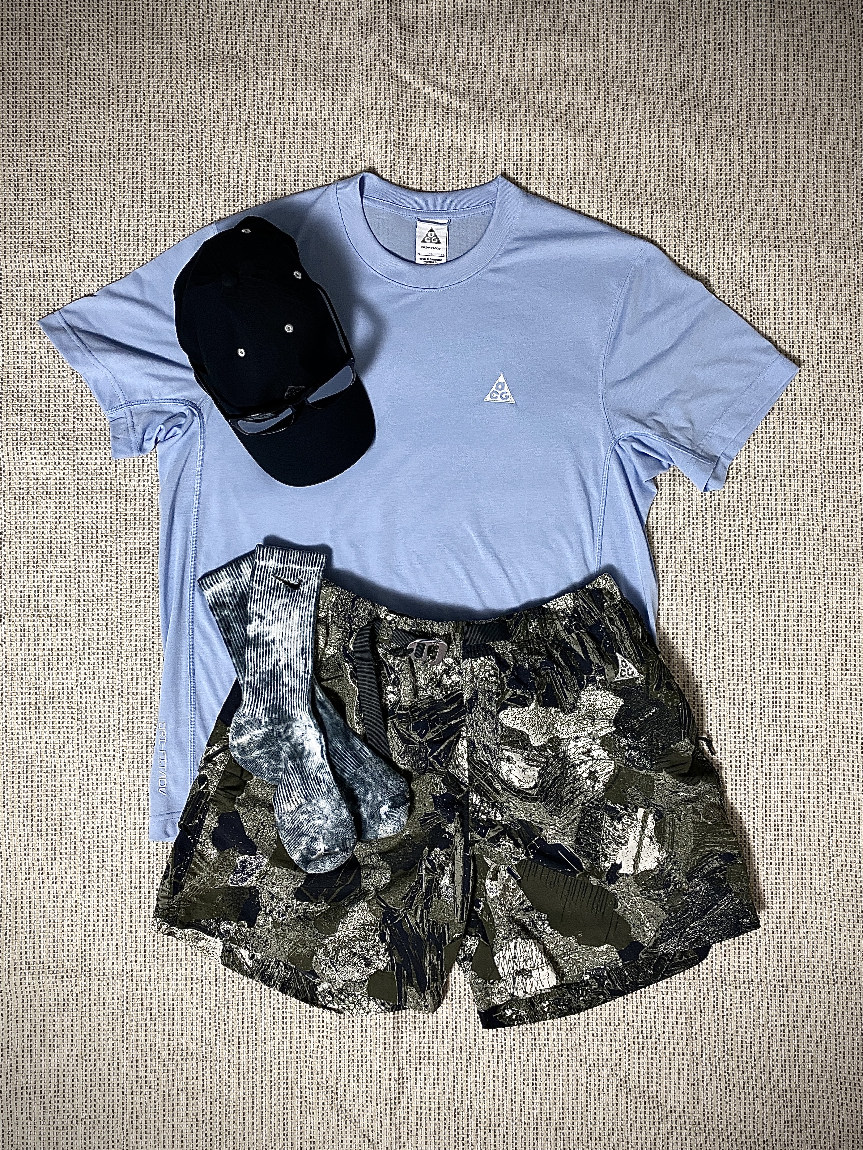 Nike ACG Heritage 86 Cap Black Light Smoke Grey, Nike ACG Dri-Fit ADV Goat Rocks T-Shirt Cobalt Bliss - Asia 착용 스타일 - 3