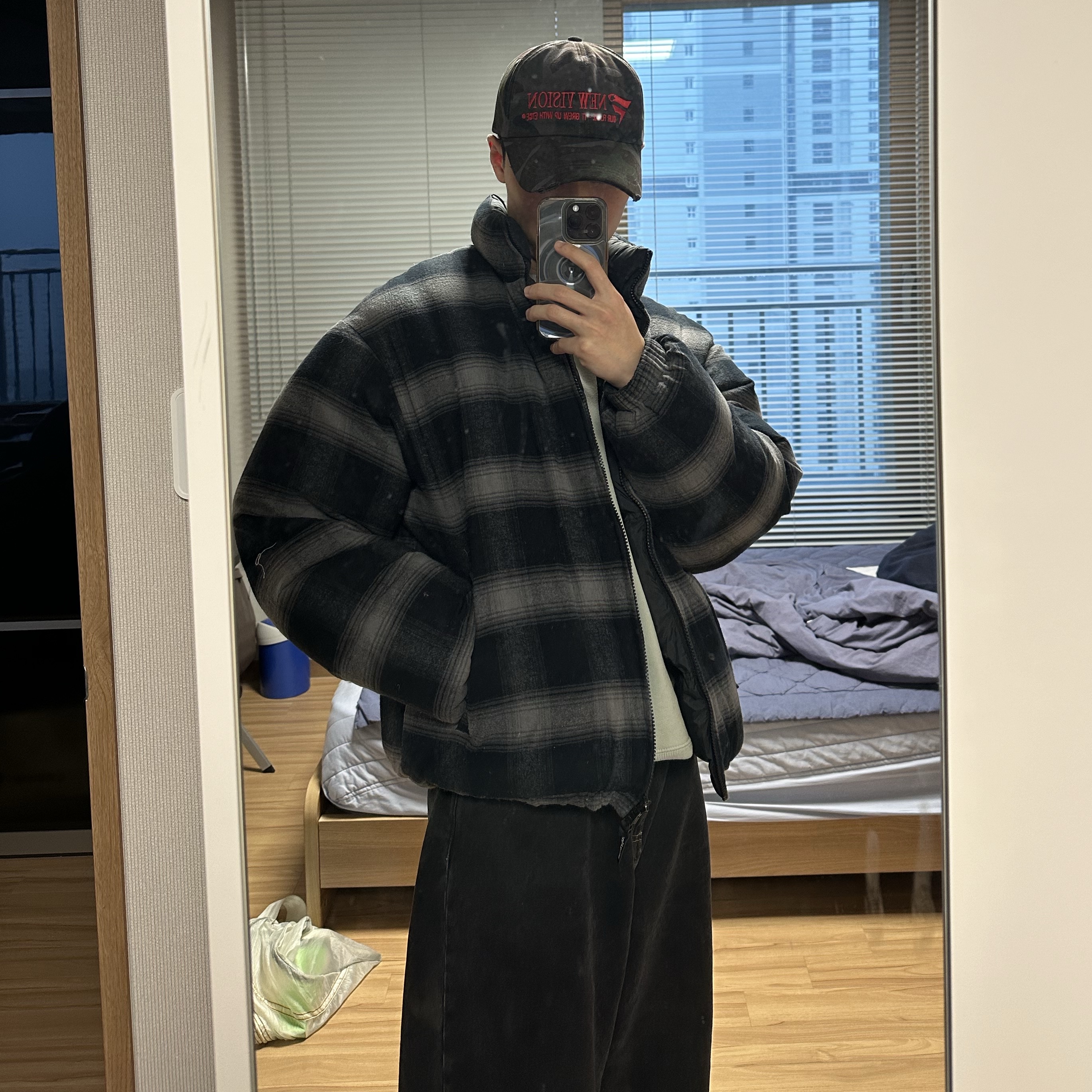 Supreme Flannel Reversible Puffer Jacket Black - 22FW, ETCE New Vision Camo Cap Night Jungle 착용 스타일