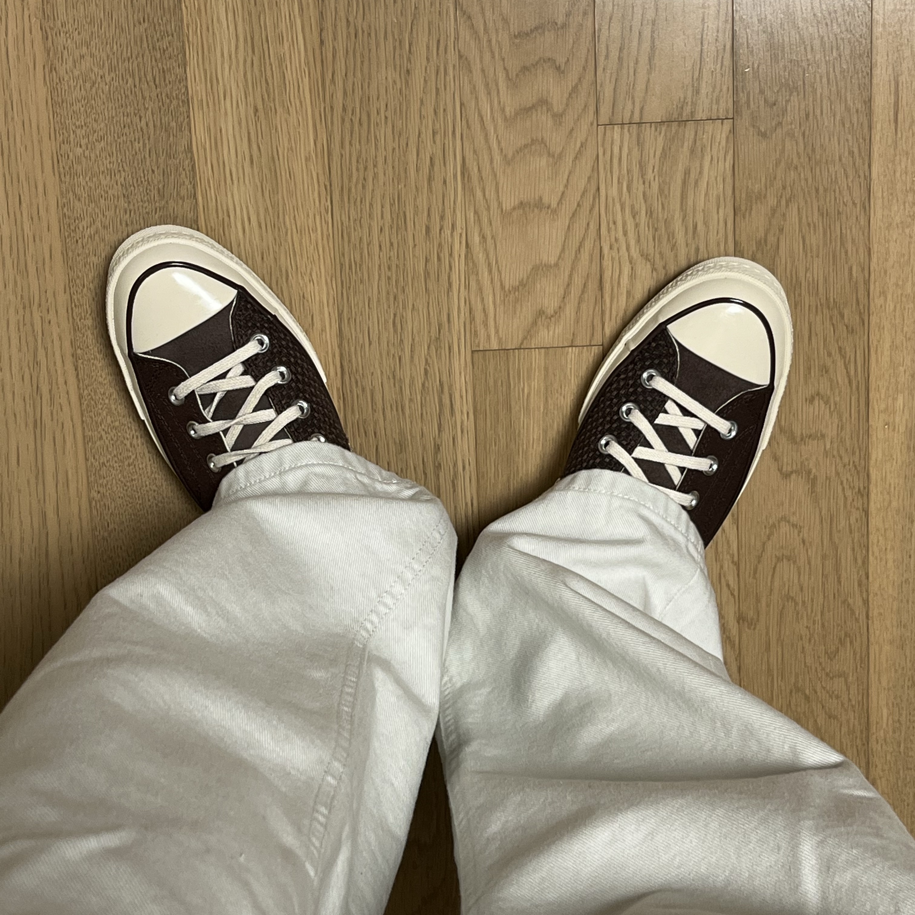 Converse x Notre Chuck 70 High Deep Mahogany, Converse x Stussy Chuck 70 High 8 Ball Navy 착용 스타일 - 1