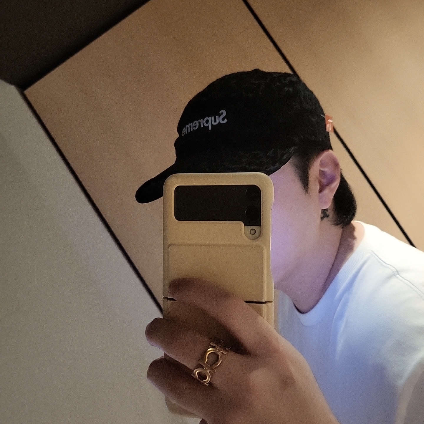 Supreme Leopard Corduroy Camp Cap Black - 23FW 착용 스타일 - 2