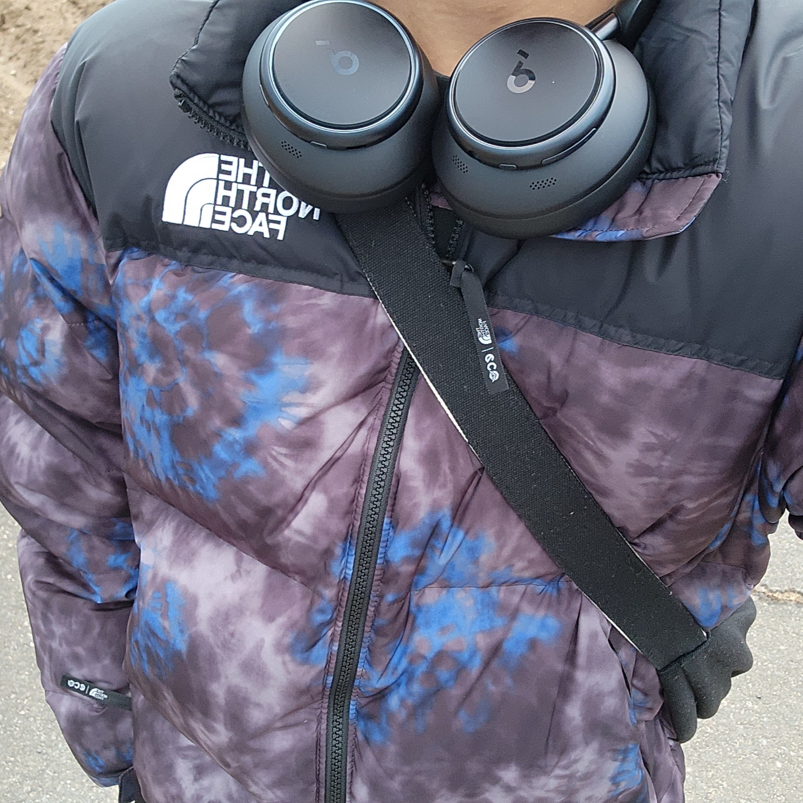 The North Face 1996 Novelty Nuptse Jacket Deep and Deep Navy 착용 스타일
