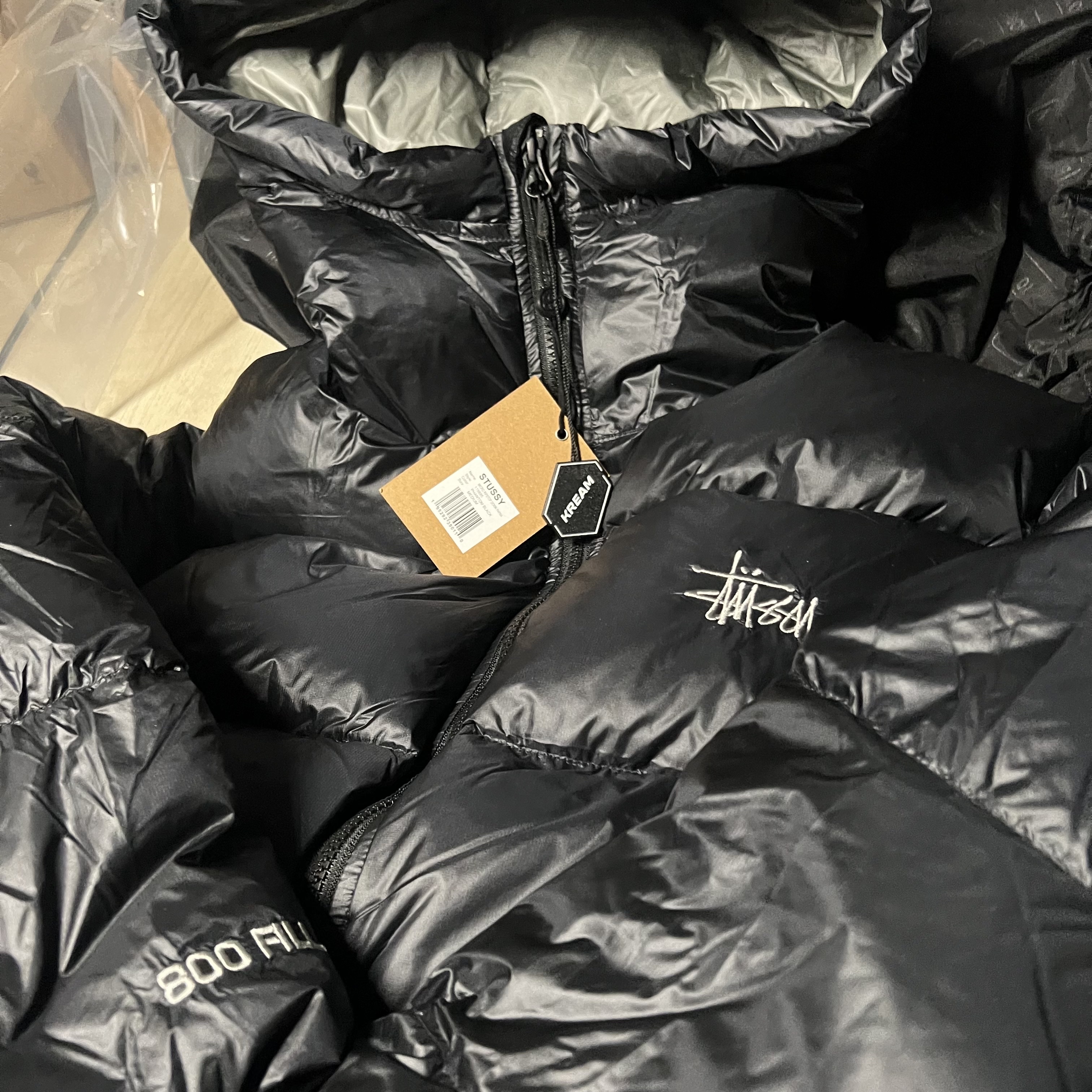 Stussy Down Parka Micro Ripstop Phantom Black 착용 스타일 - 1