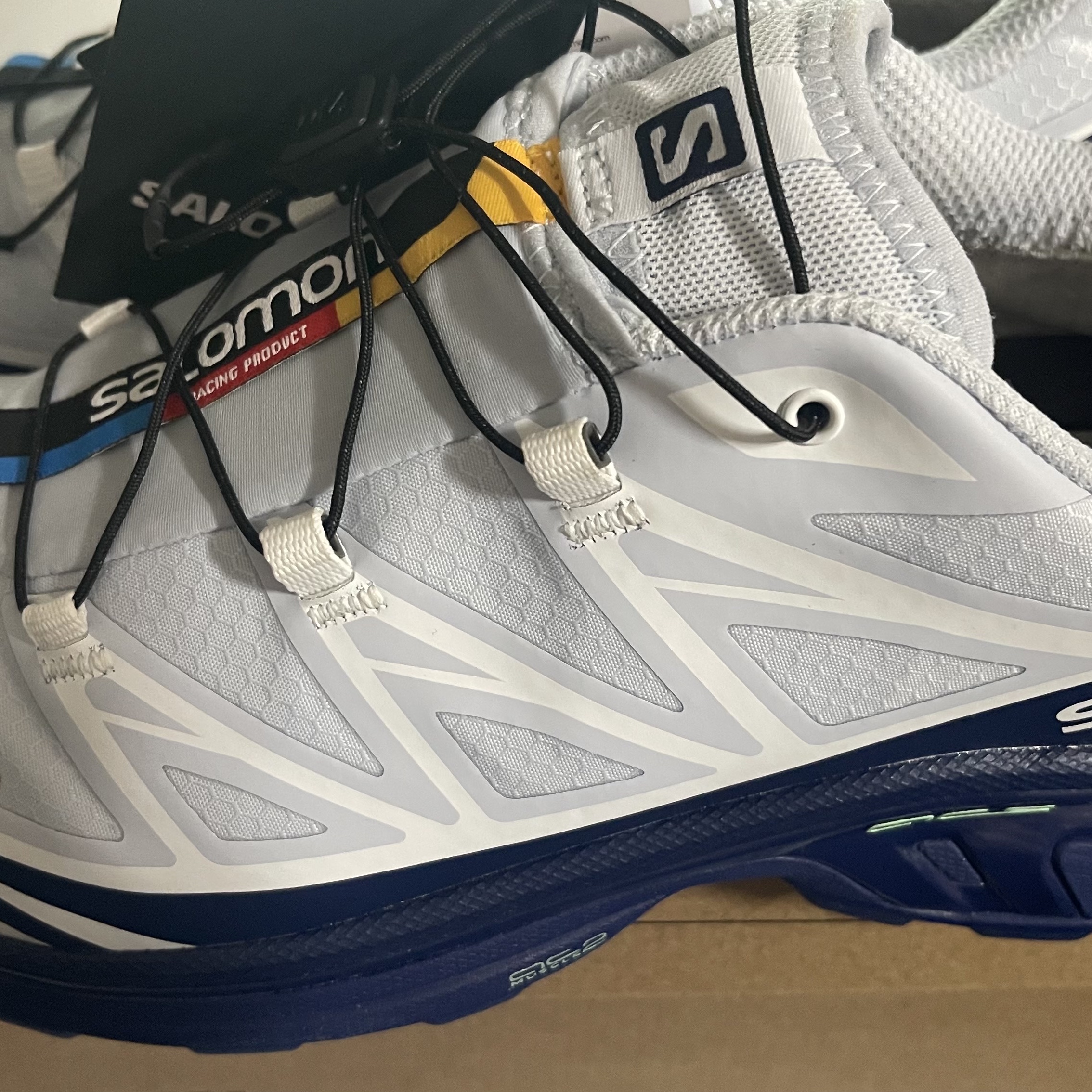 Salomon XT-6 GTX Blue Print Heather 착용 스타일