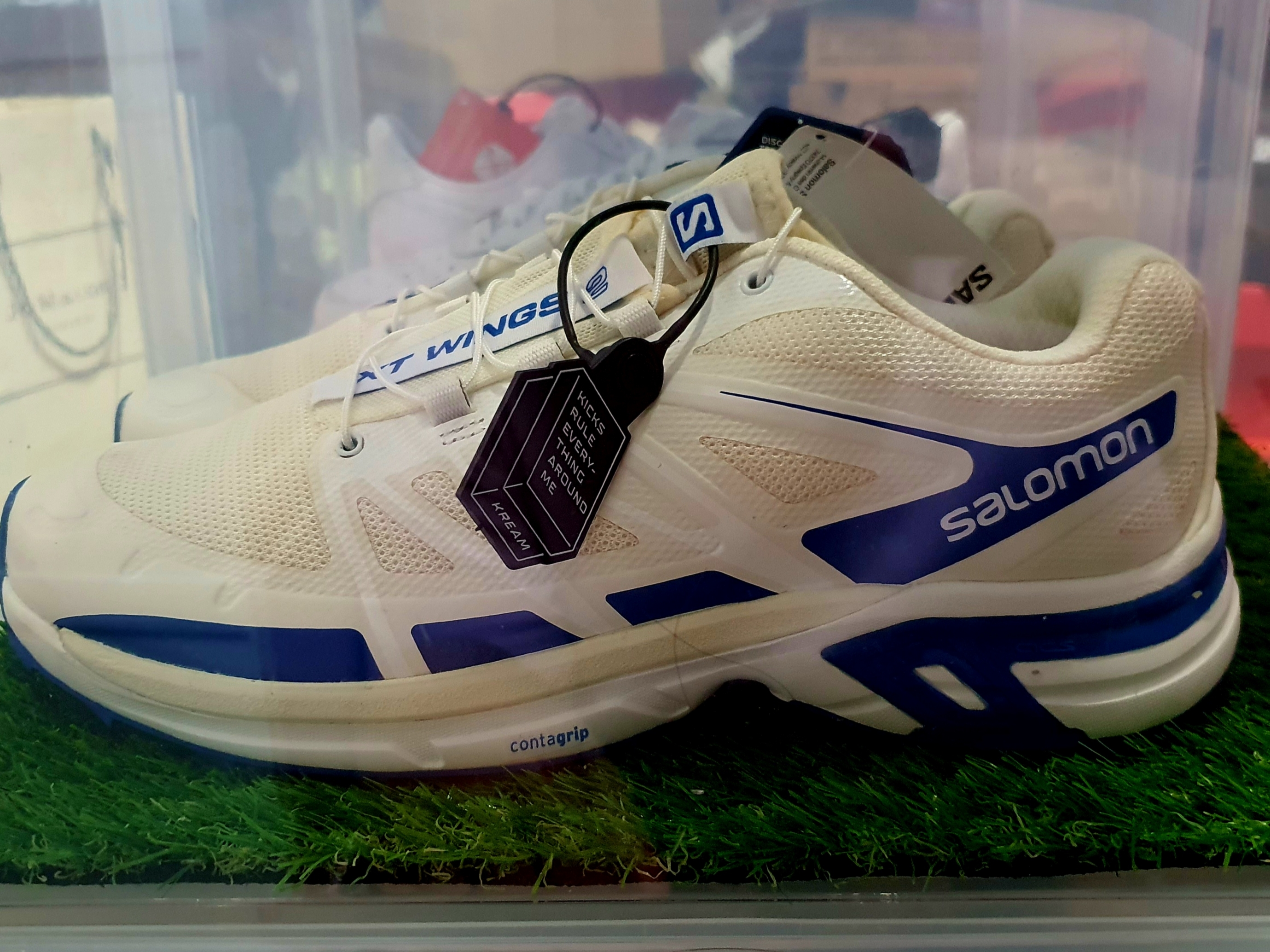 Salomon x JJJJound XT-Wings 2 White Lapis Blue 착용 스타일