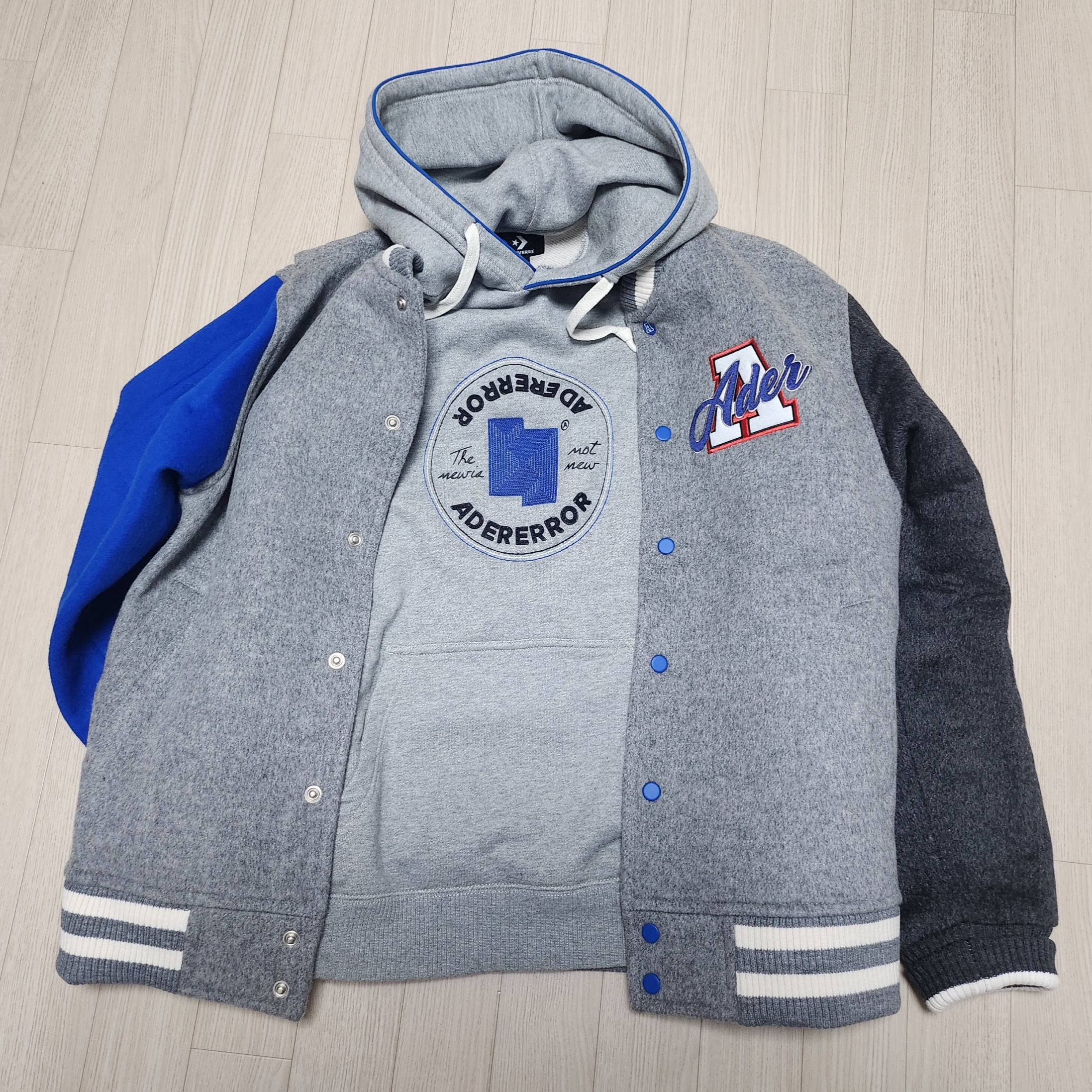 Ader Error Other Arm Jacket Grey 착용 스타일 - 2
