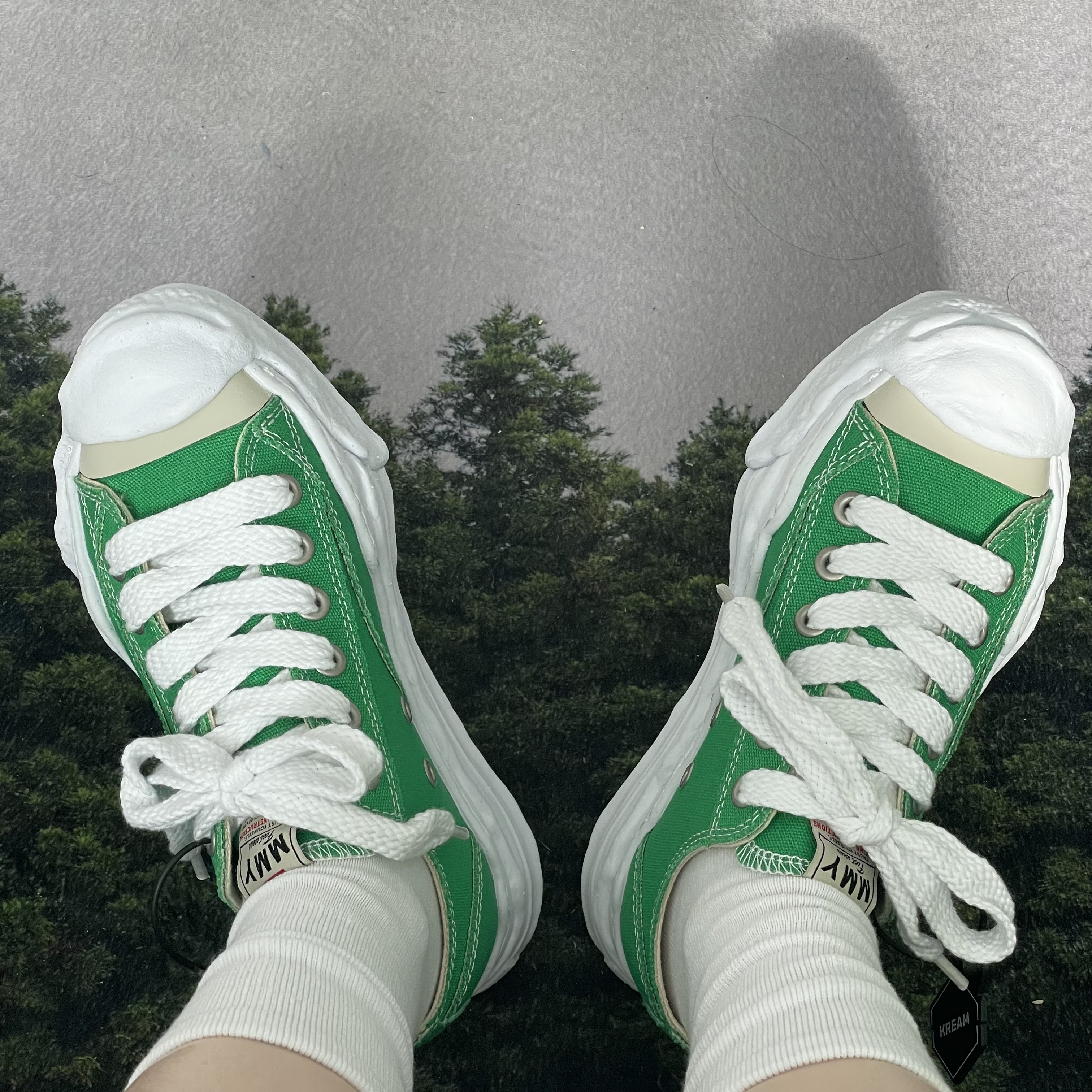 Maison Mihara Yasuhiro Hank OG Sole Canvas Low-top Sneakers Green 착용 스타일 - 1