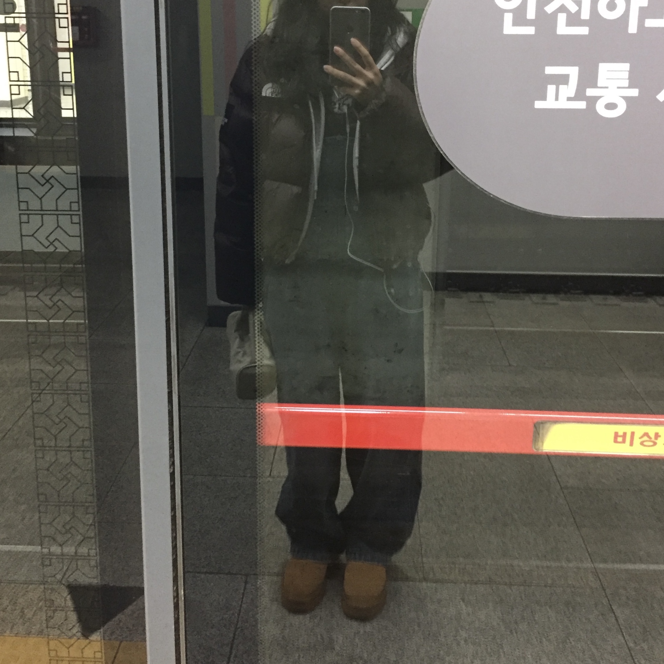 (W) The North Face White Label Novelty Nuptse Down Jacket Cocoa Brown 착용 스타일 - 2
